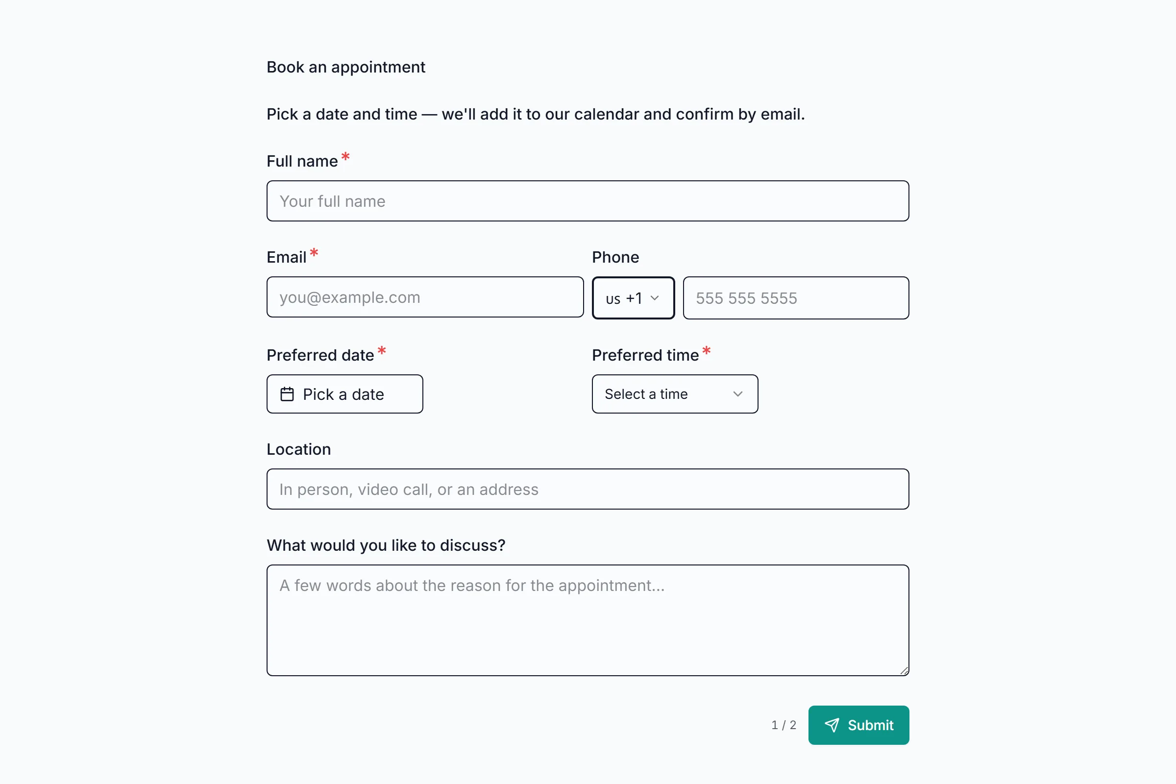 Appointment Booking preview