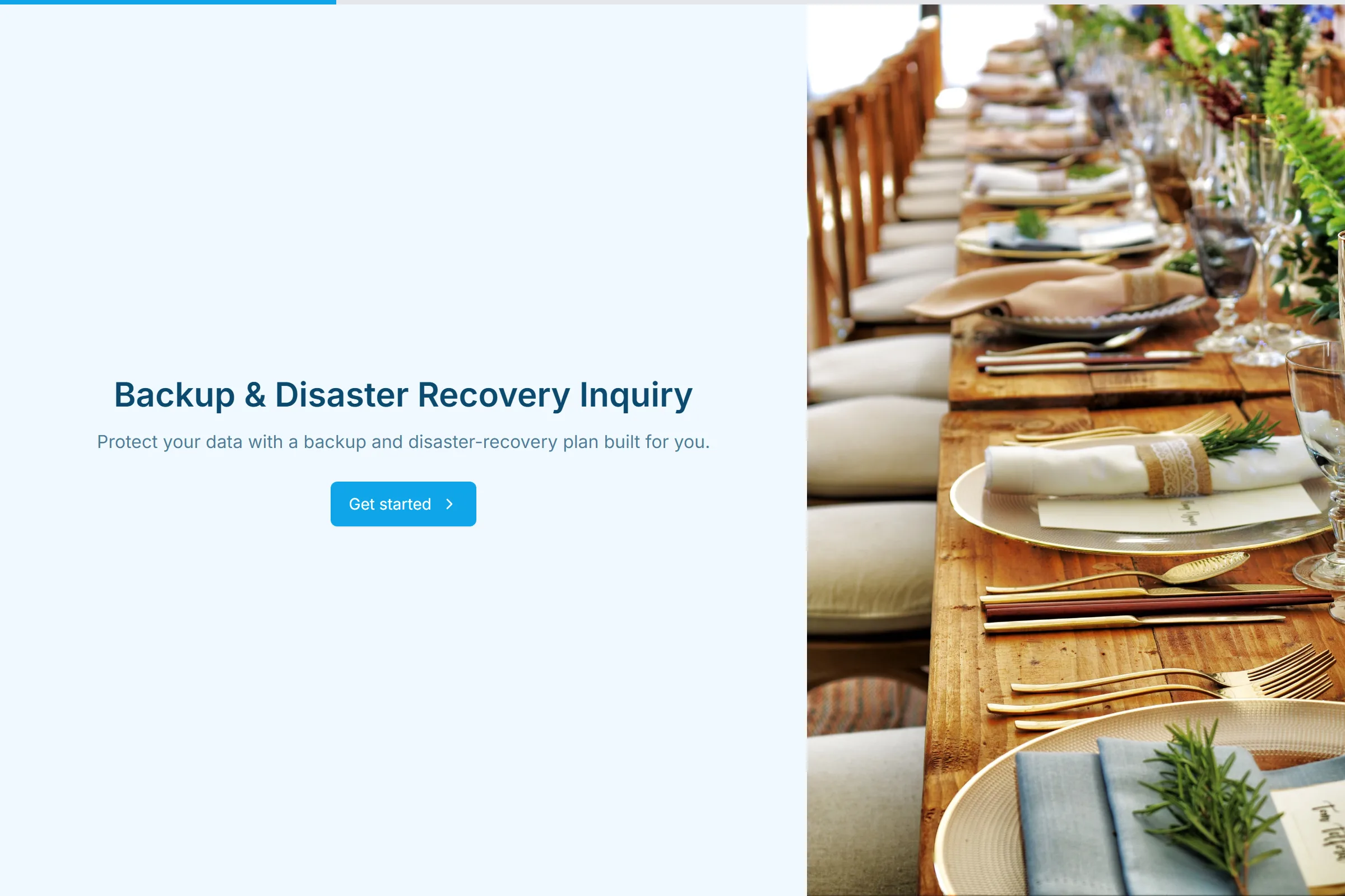 Backup & Disaster Recovery Inquiry template preview