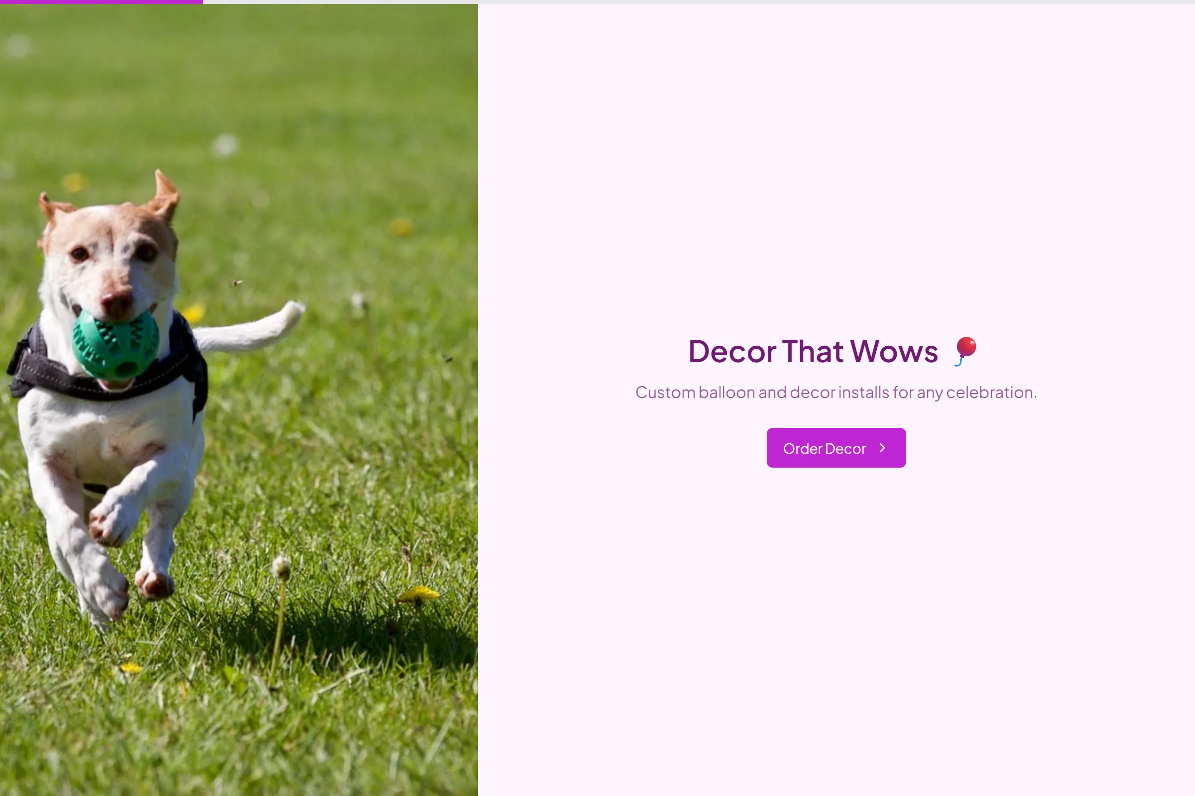 Balloon & Decor Order template preview
