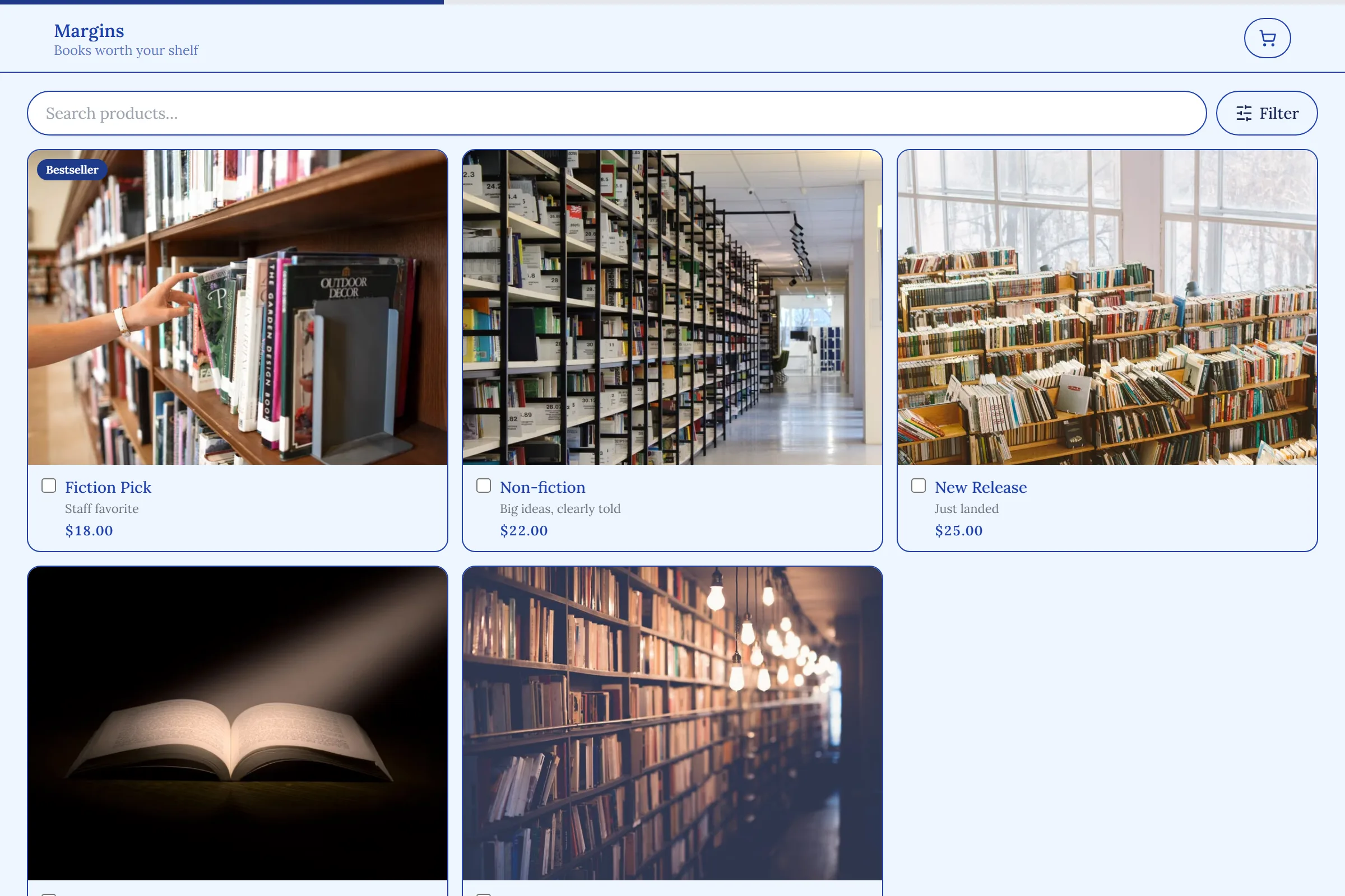 Bookstore template preview