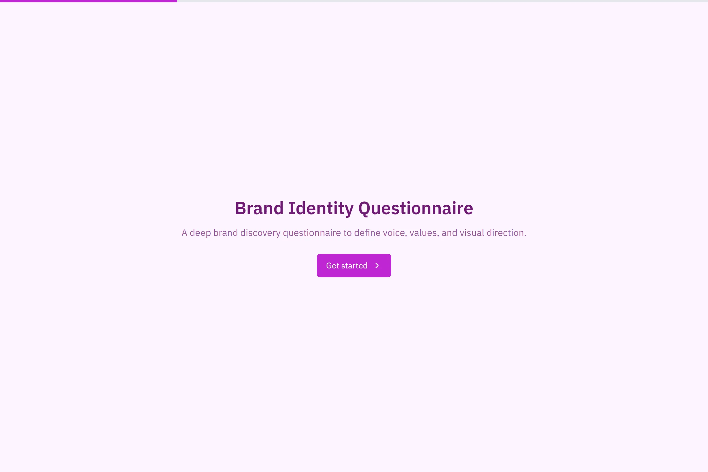 Brand Identity Questionnaire template preview