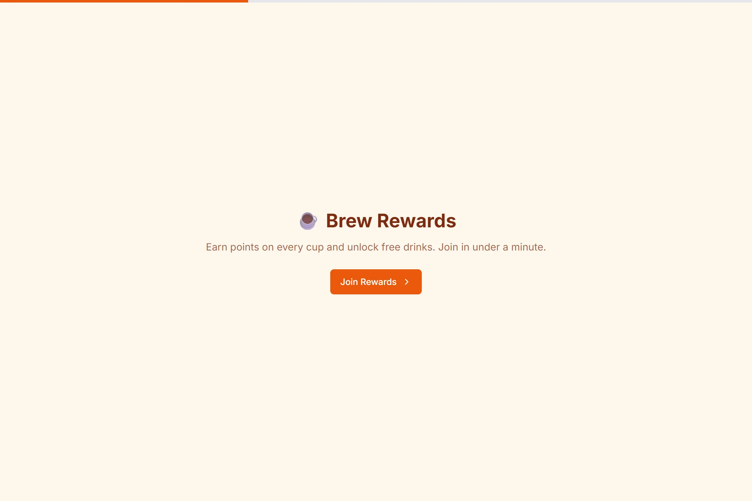Brew Rewards Loyalty Enrollment template preview