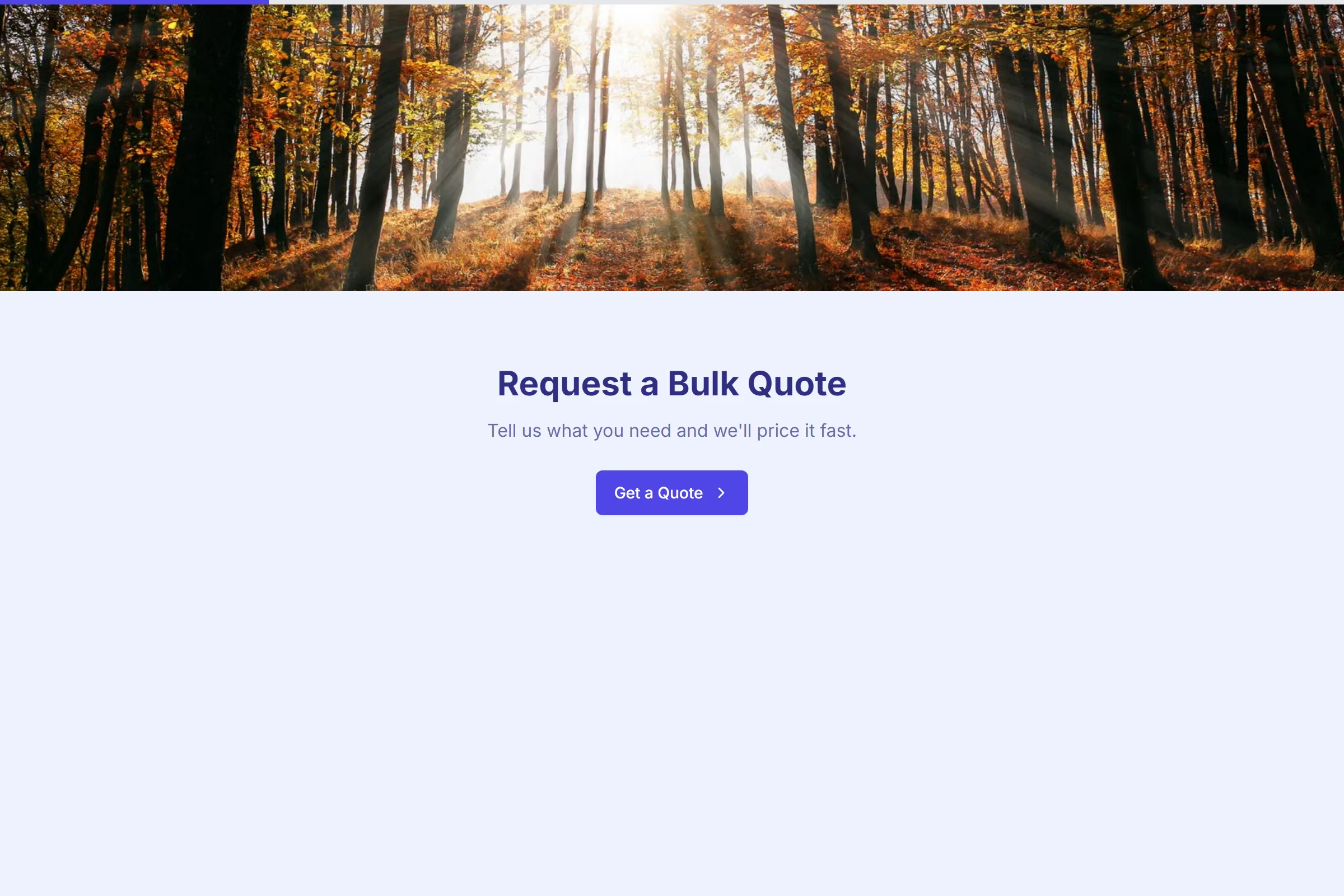 Bulk B2B Quote Request template preview