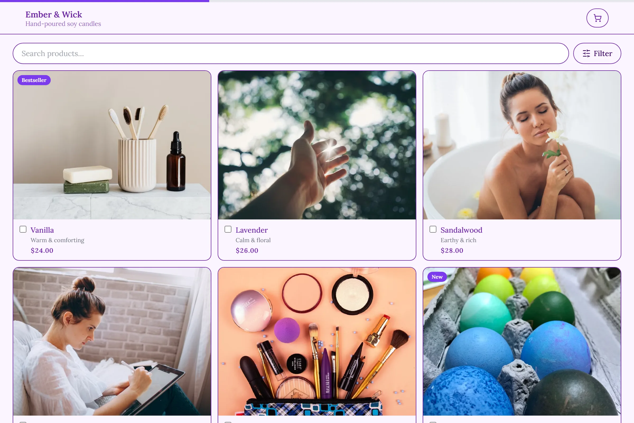 Candle Store template preview