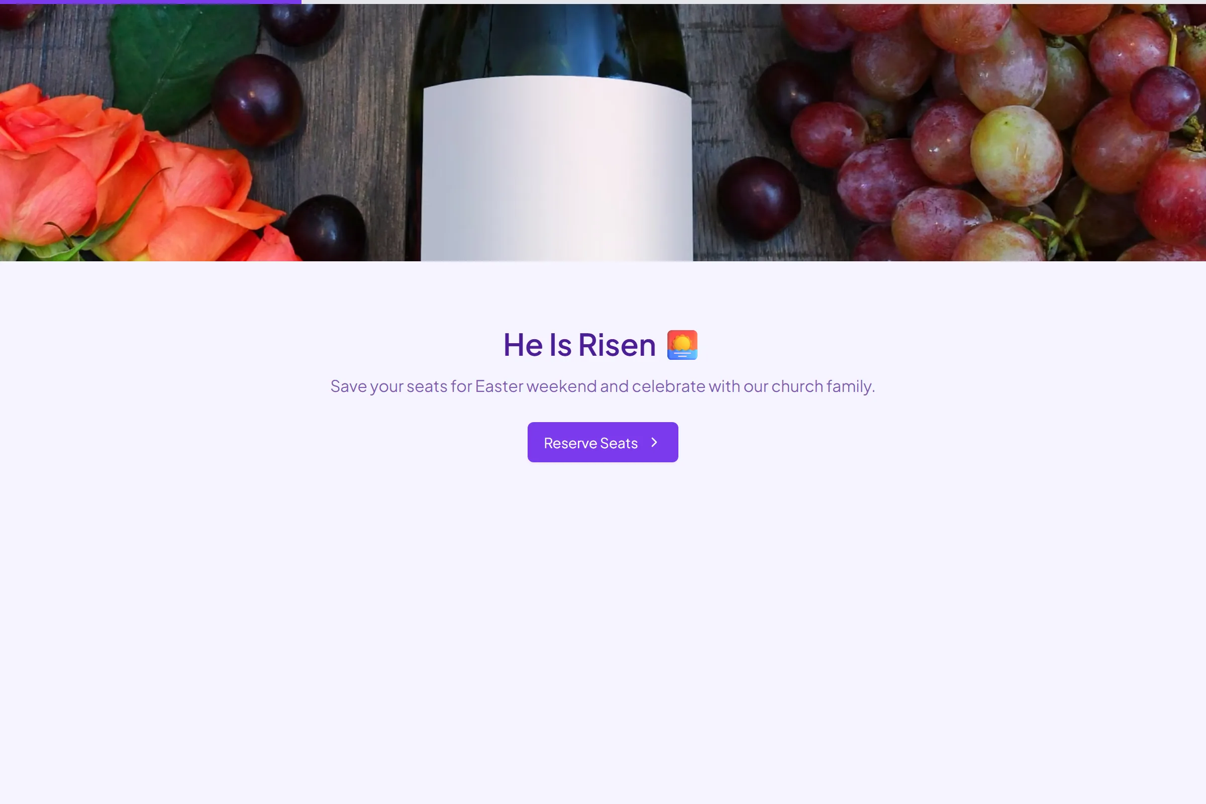 Easter Service Registration template preview