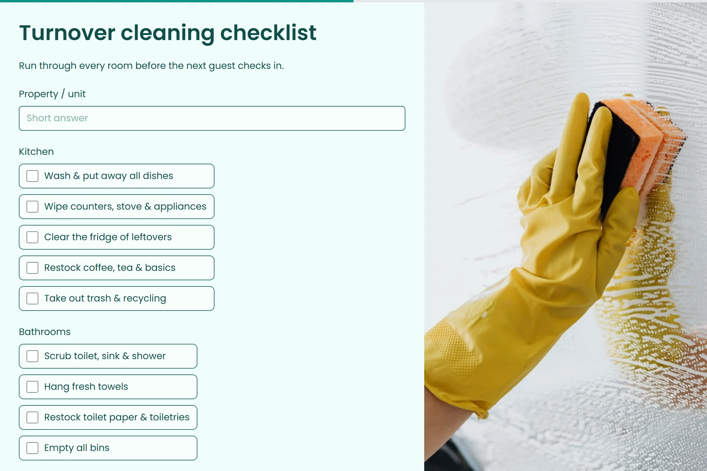 Turnover Cleaning Checklist preview