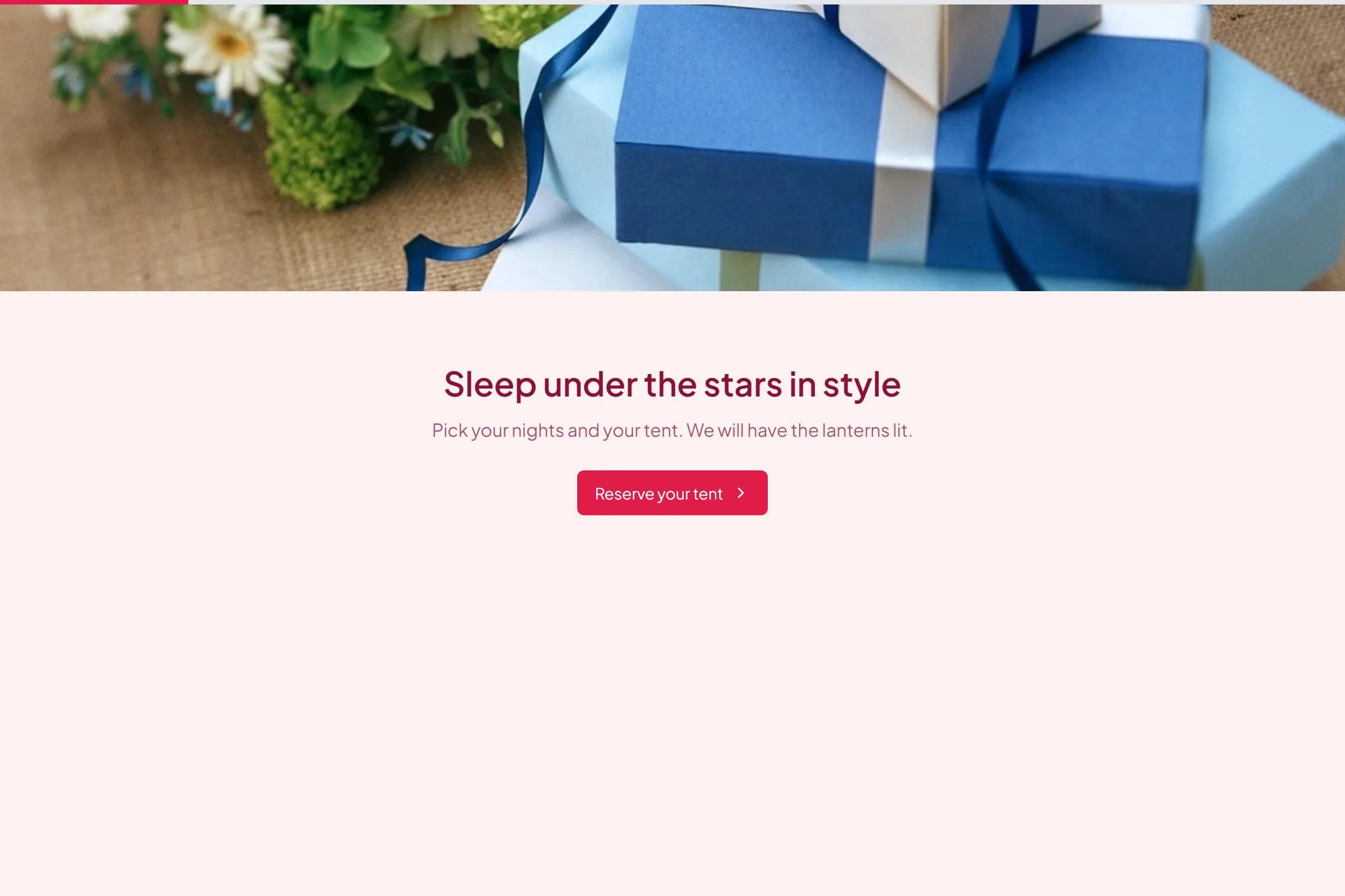 Cliffside Glamping Reservation template preview
