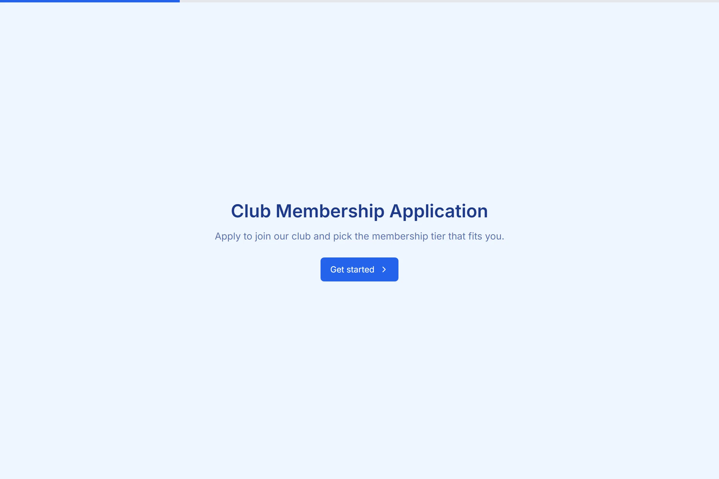 Club Membership Application preview