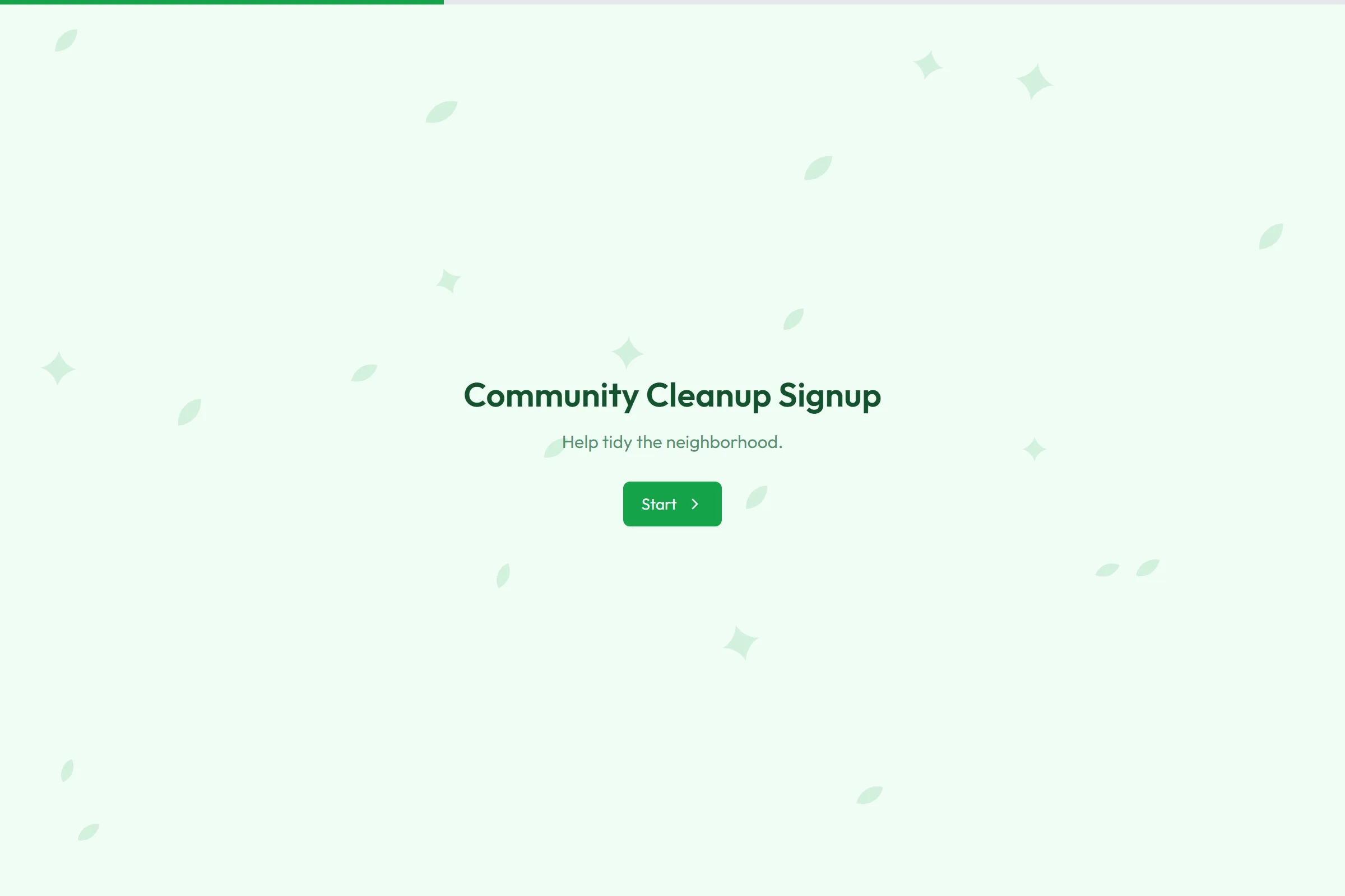 Community Cleanup Signup template preview
