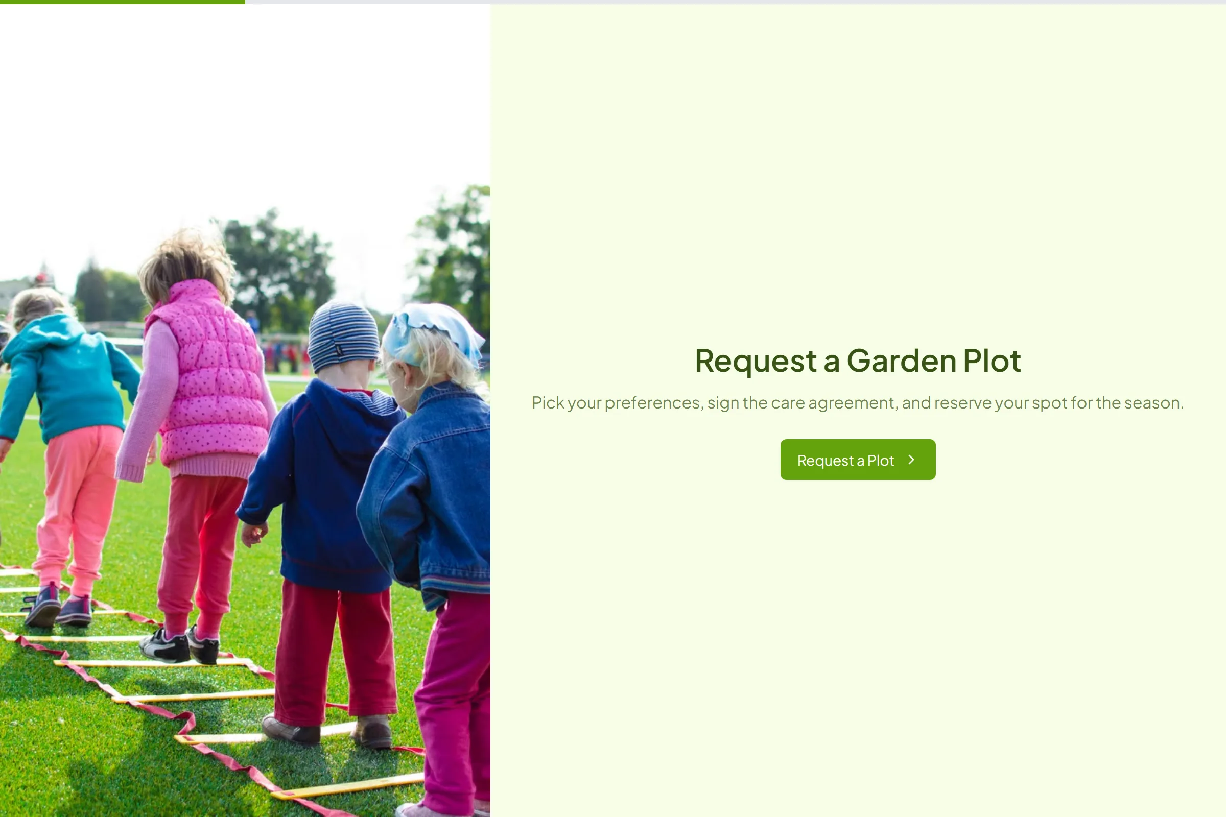 Community Garden Plot Request template preview