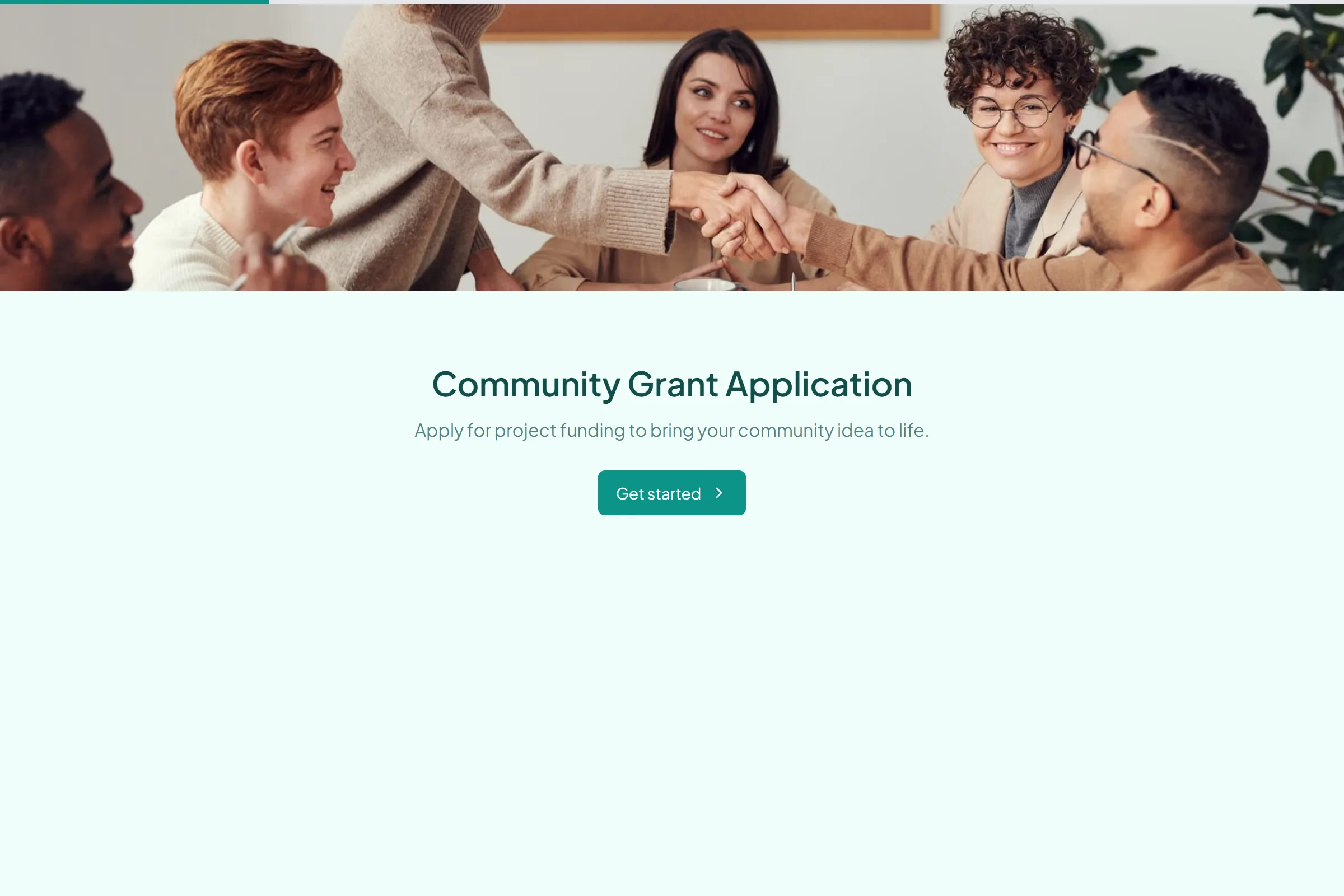 Community Grant Application template preview
