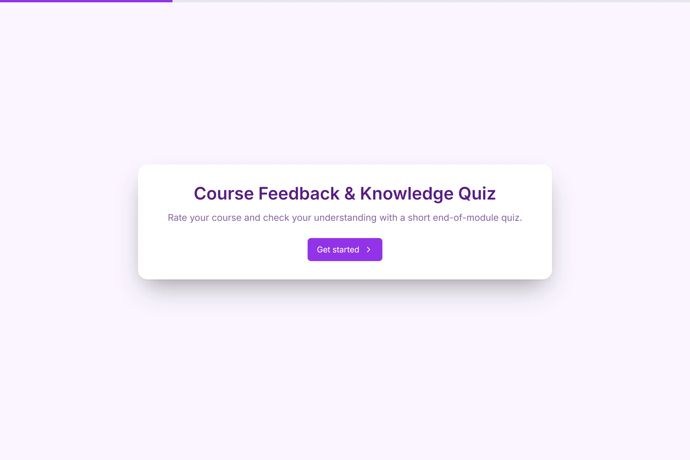 Course Feedback & Knowledge Quiz template preview