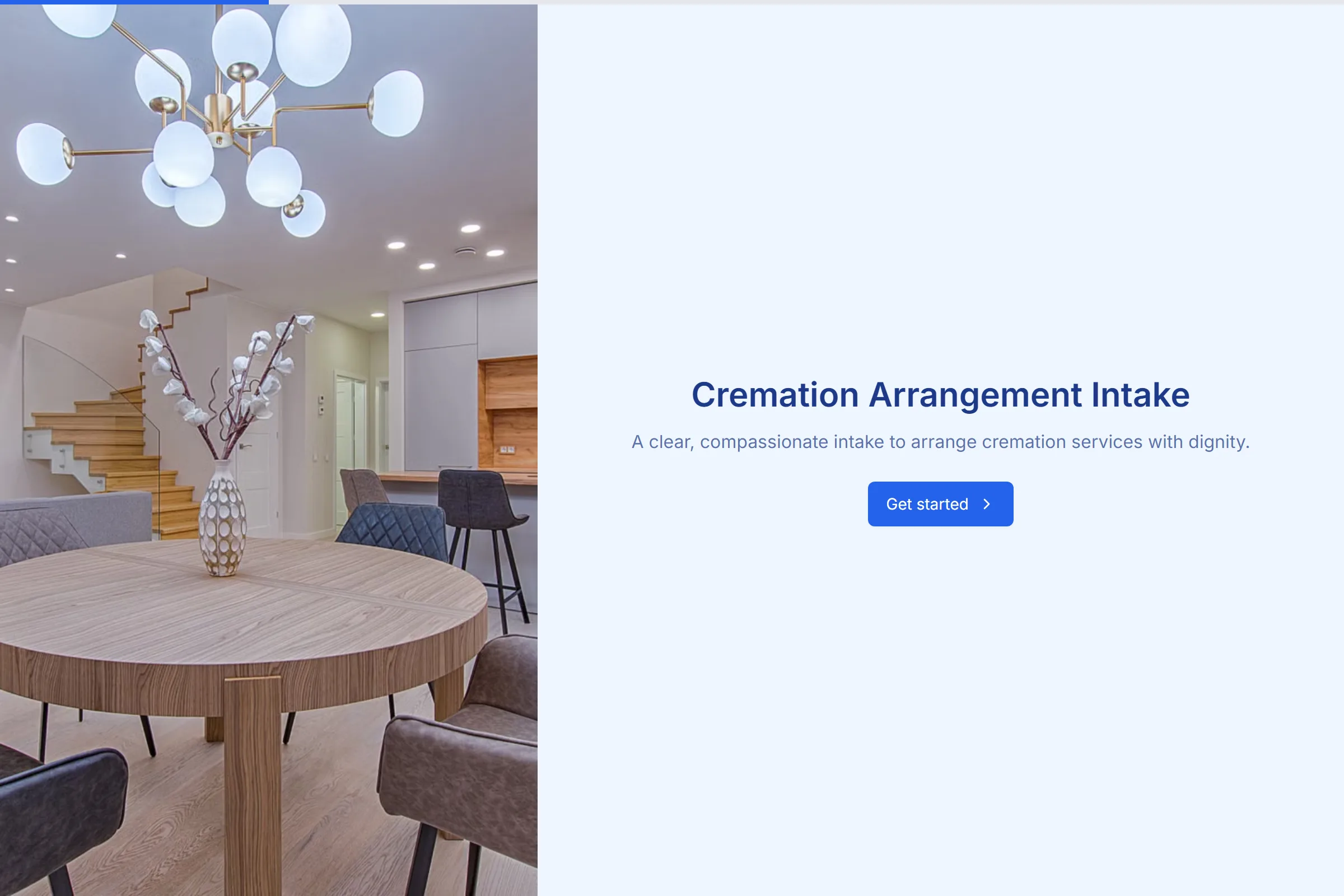 Cremation Arrangement Intake template preview