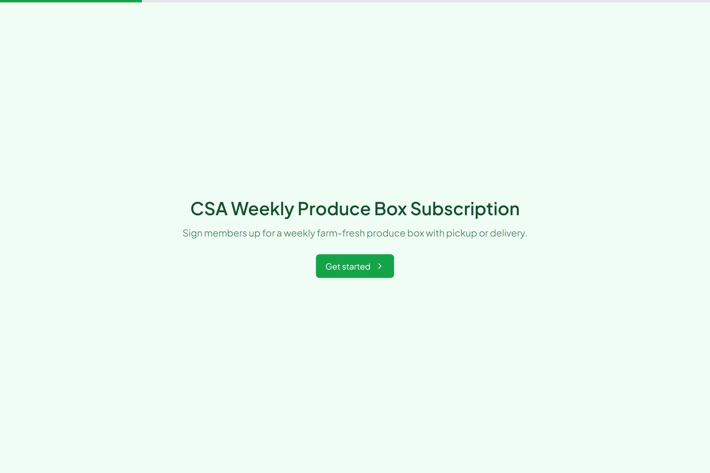 CSA Weekly Produce Box Subscription template preview