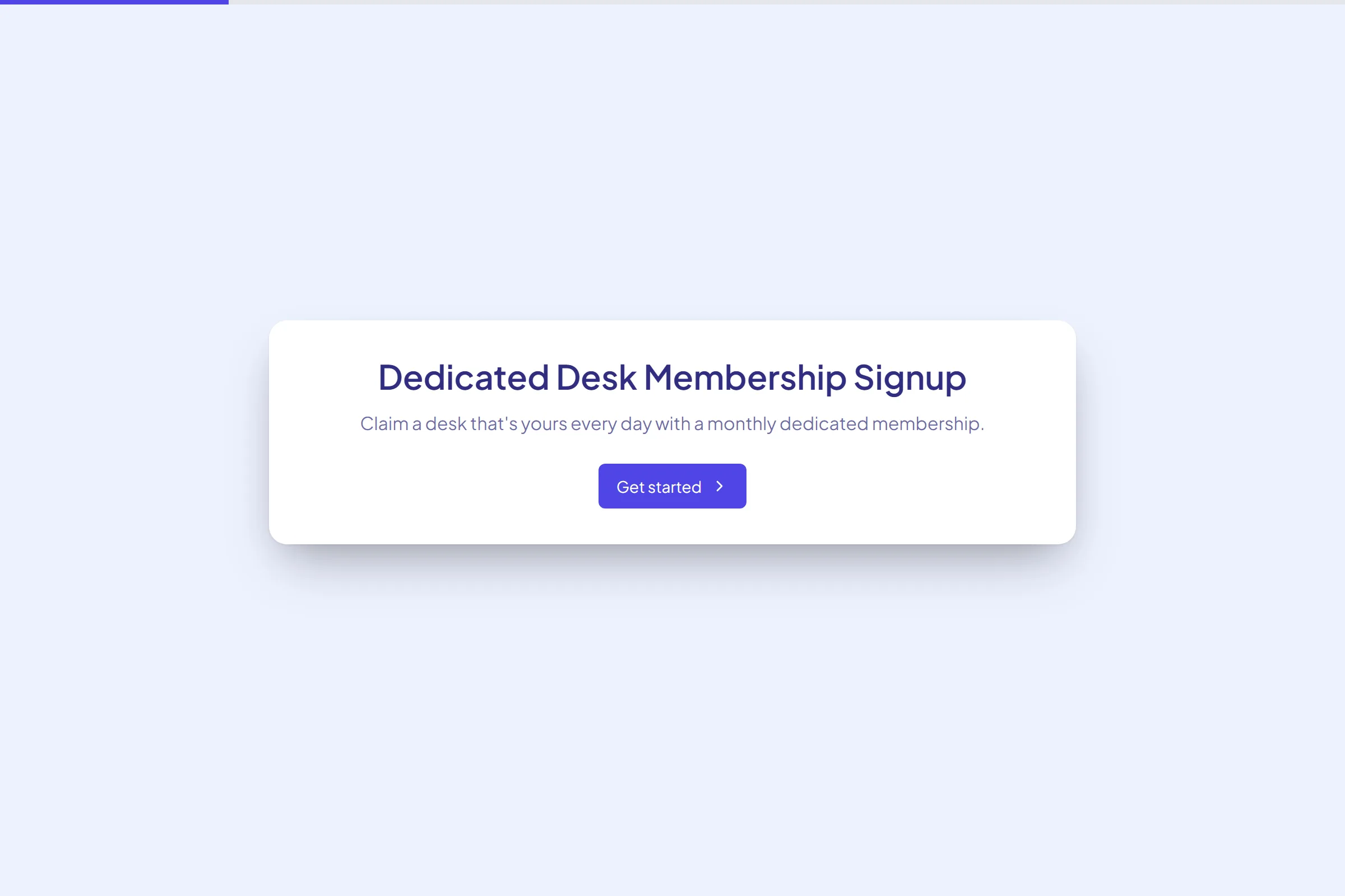 Dedicated Desk Membership Signup preview