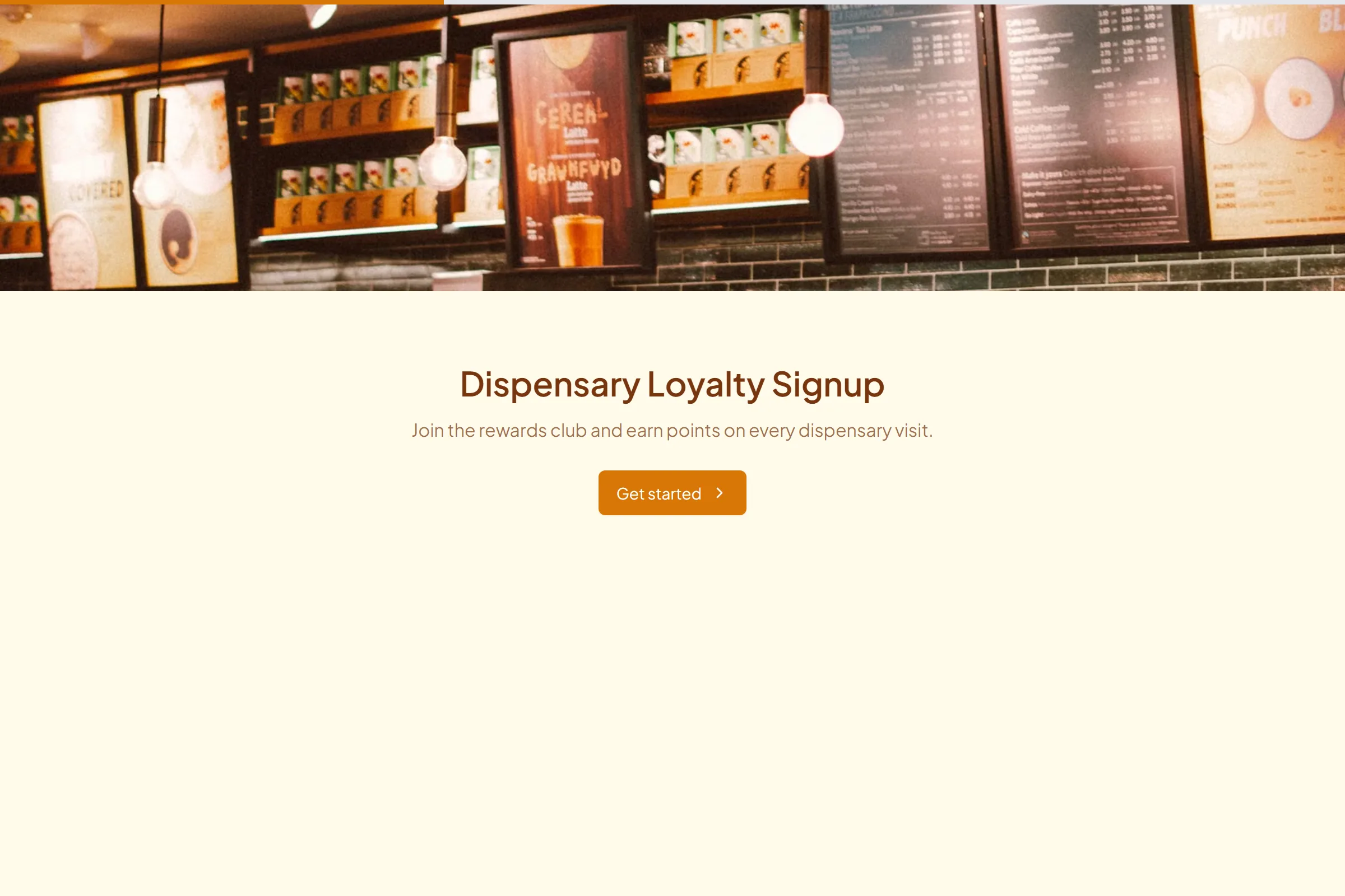 Dispensary Loyalty Signup template preview