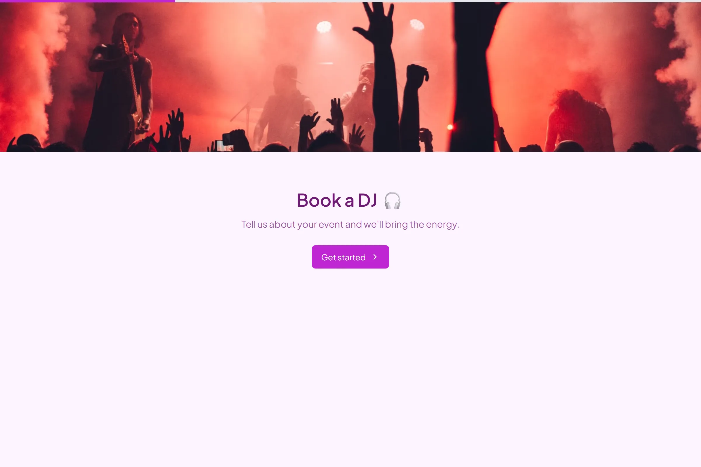 DJ Booking template preview