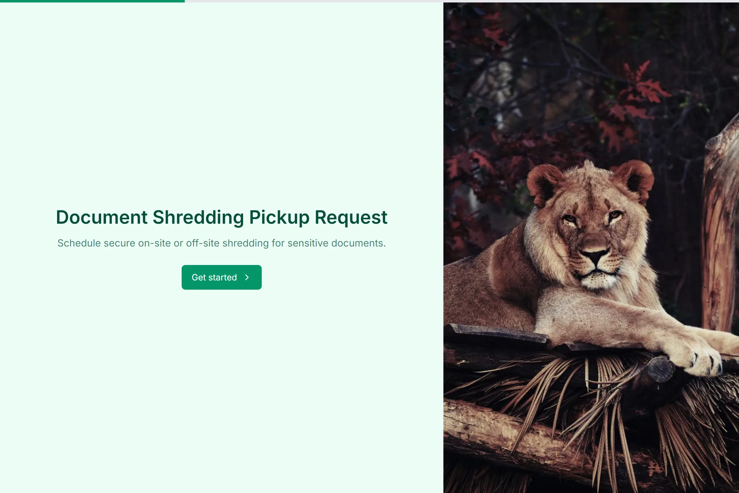 Document Shredding Pickup Request template preview