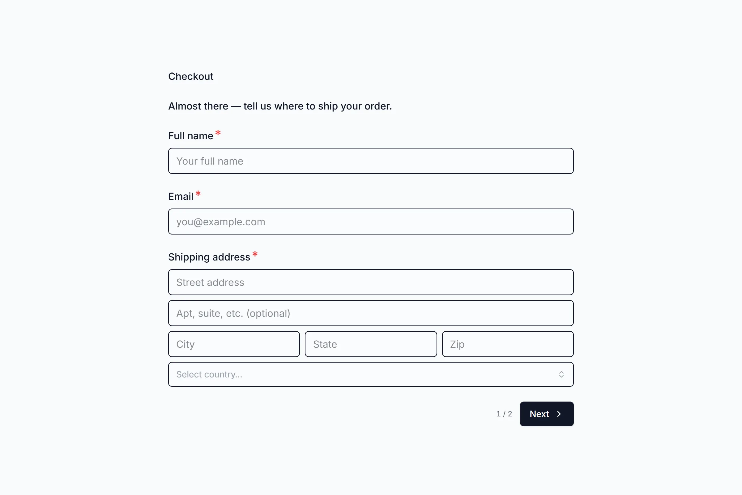Ecommerce Checkout preview