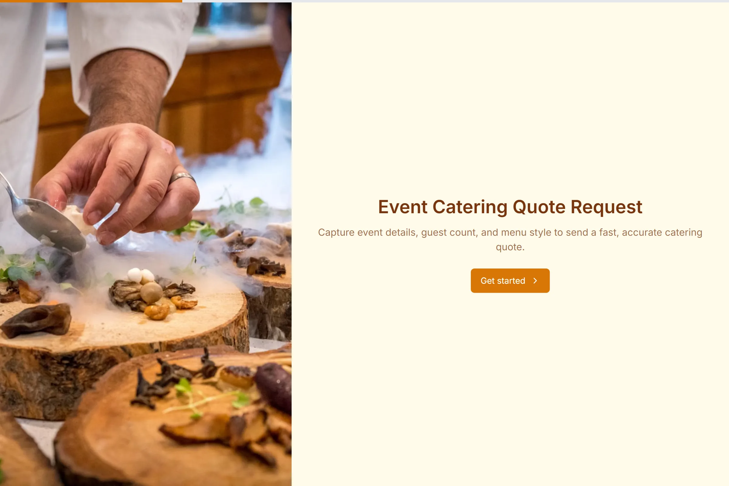 Event Catering Quote Request preview