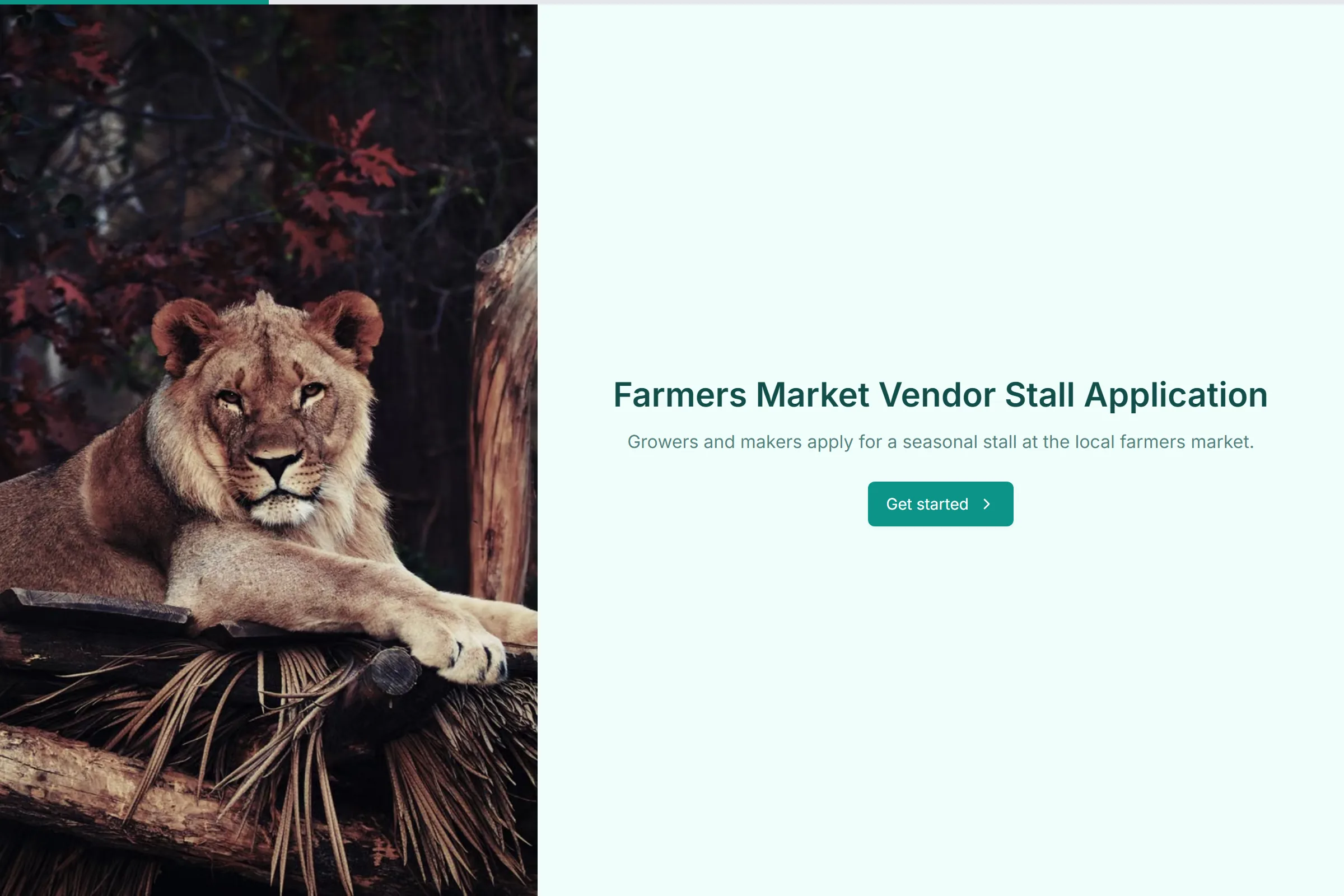 Farmers Market Vendor Stall Application template preview
