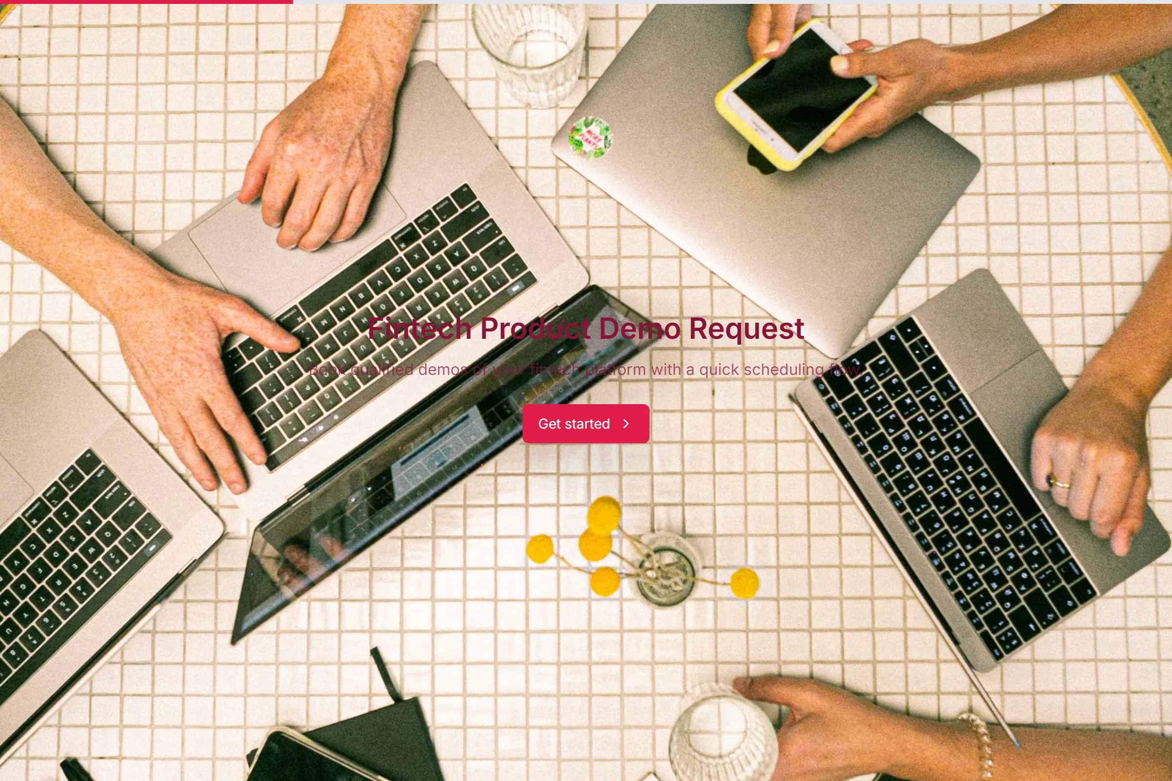 Fintech Product Demo Request template preview