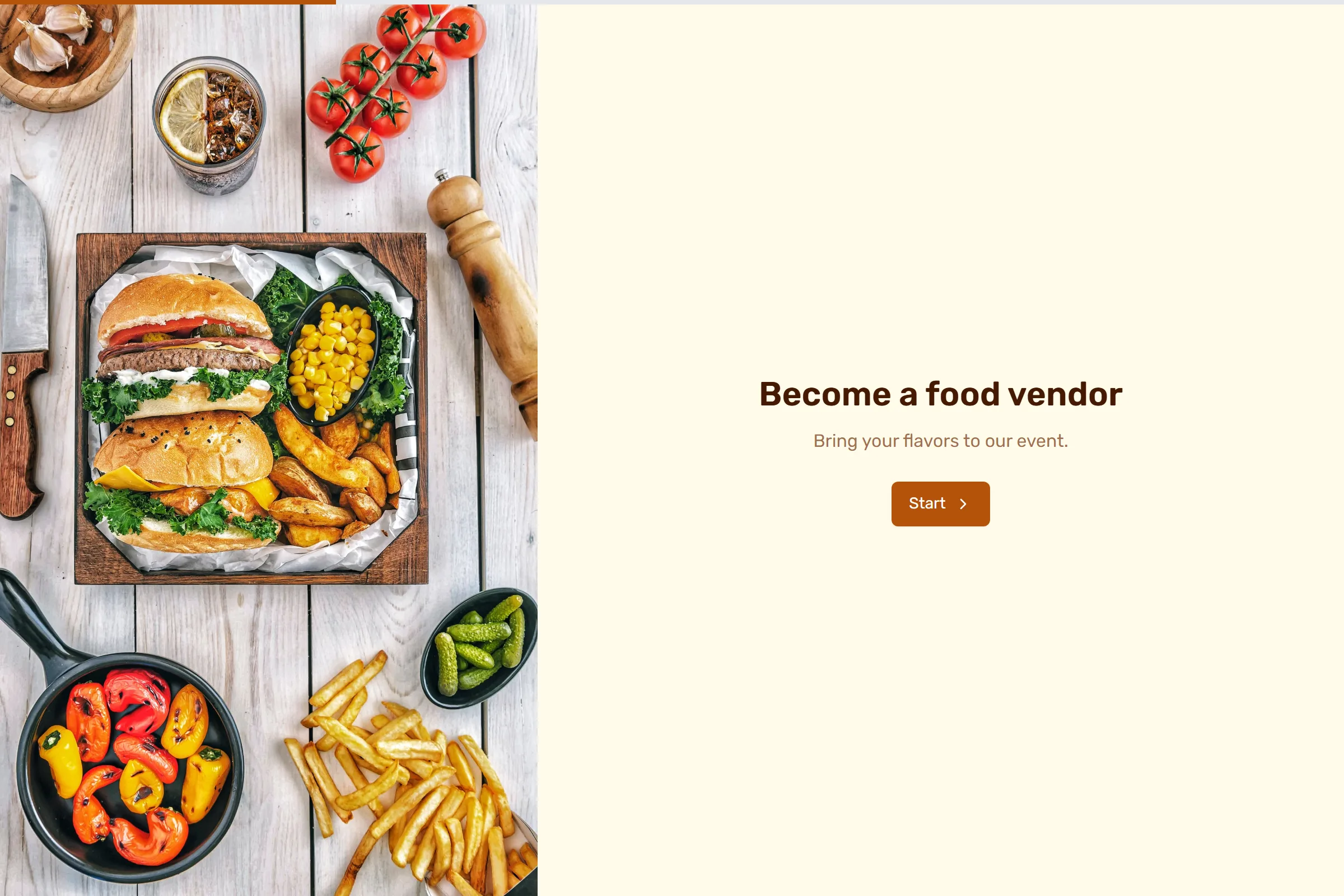 Food Vendor Application template preview