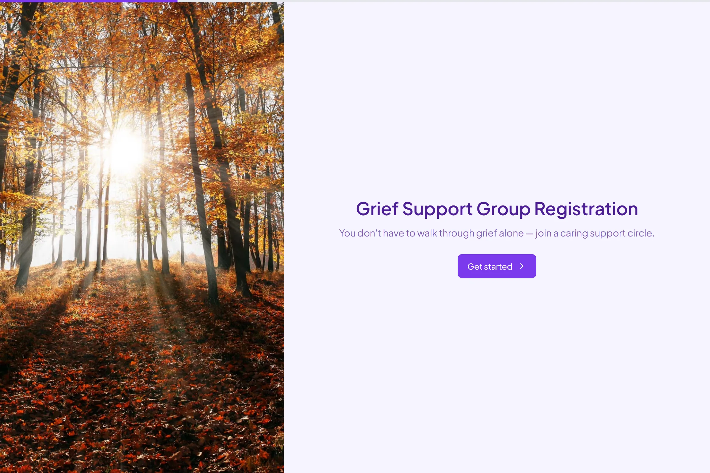 Grief Support Group Registration template preview