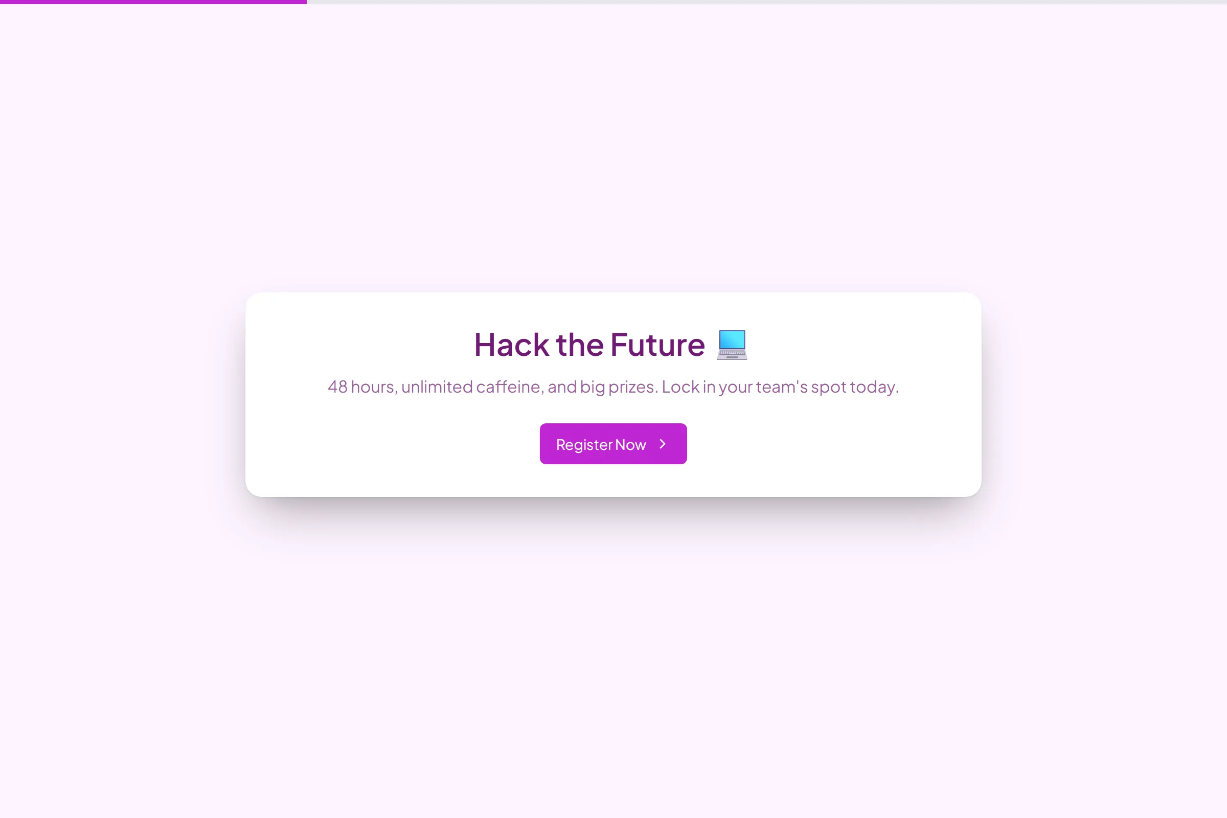 Hackathon Registration template preview