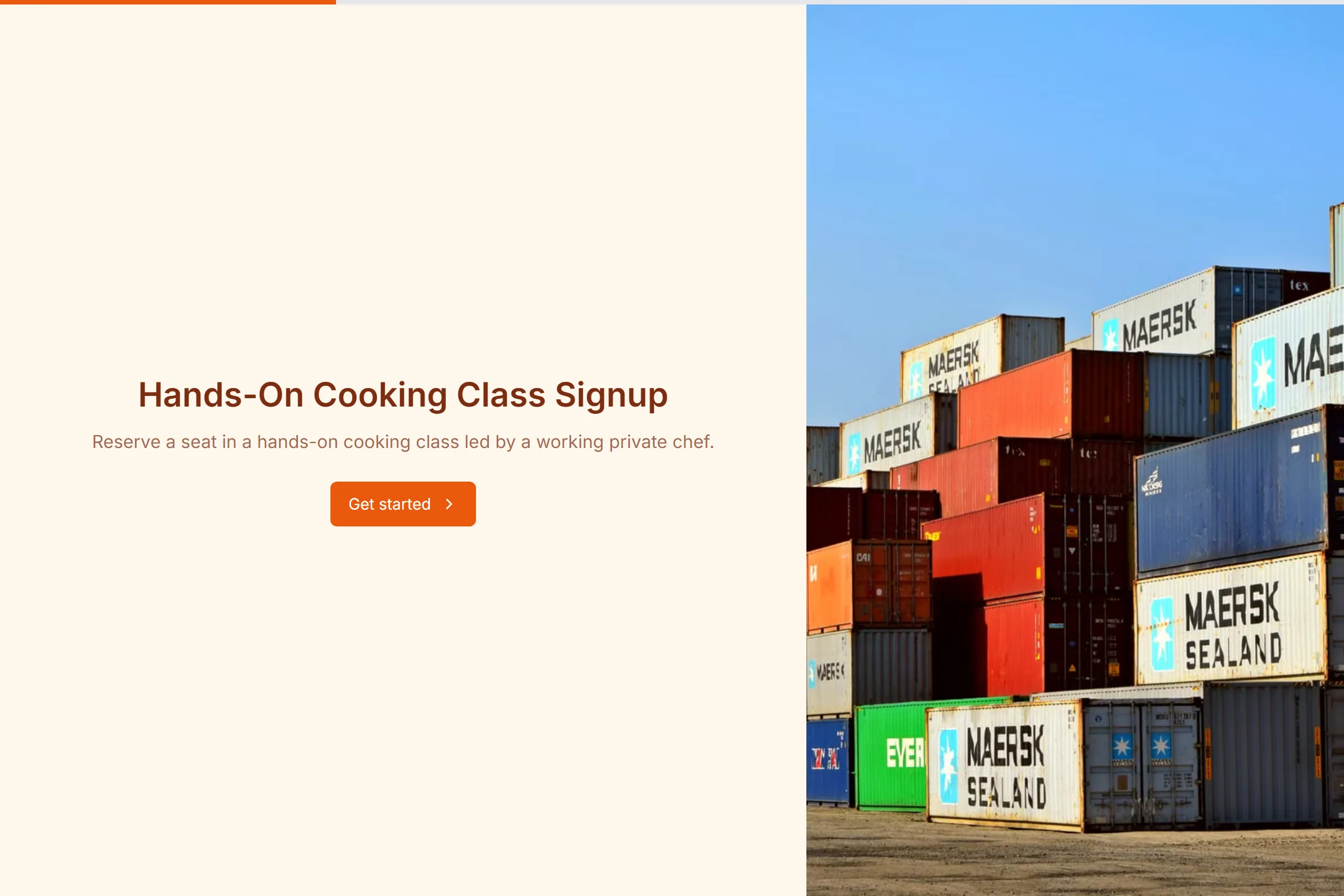 Hands-On Cooking Class Signup template preview