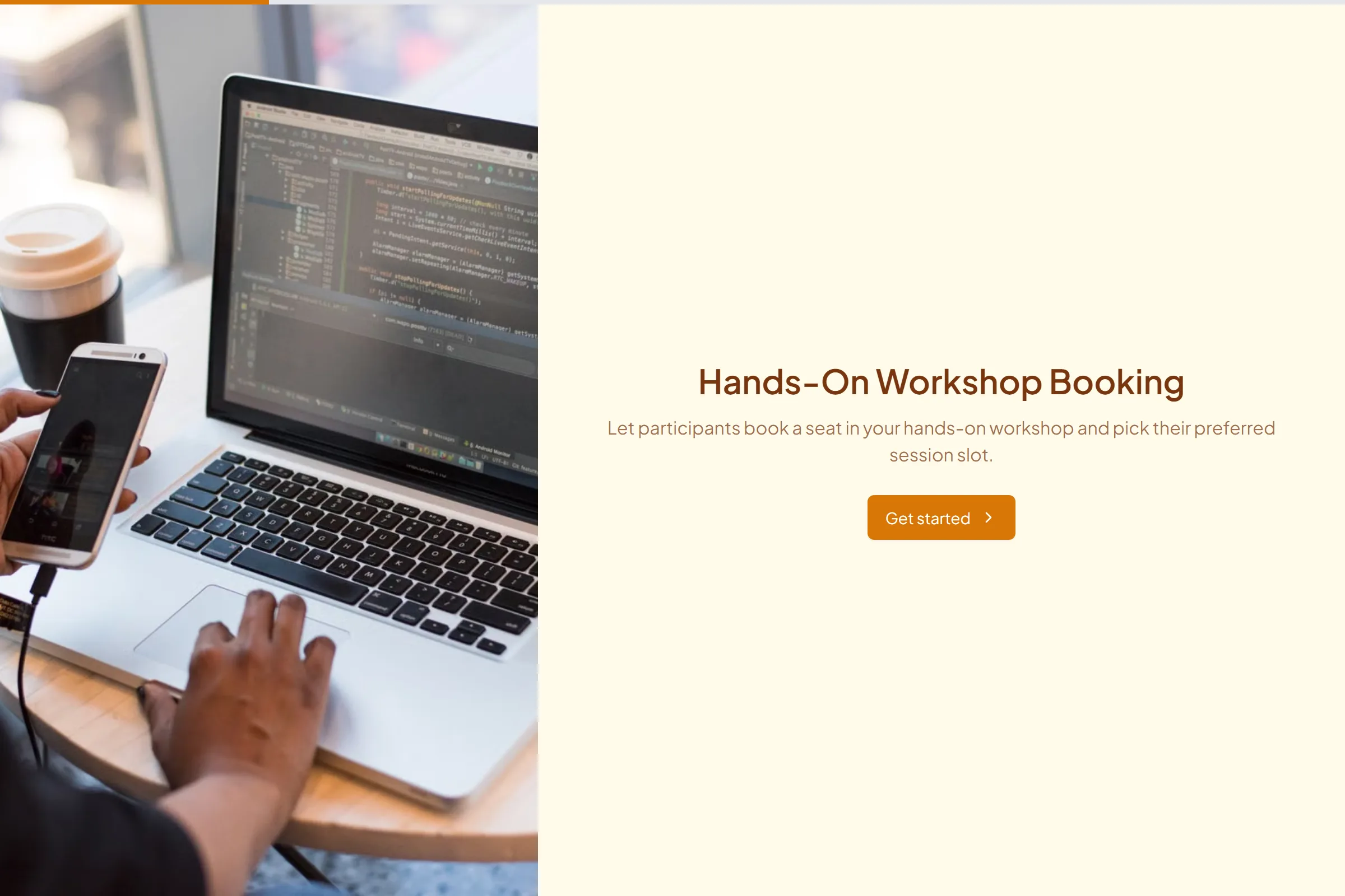 Hands-On Workshop Booking template preview