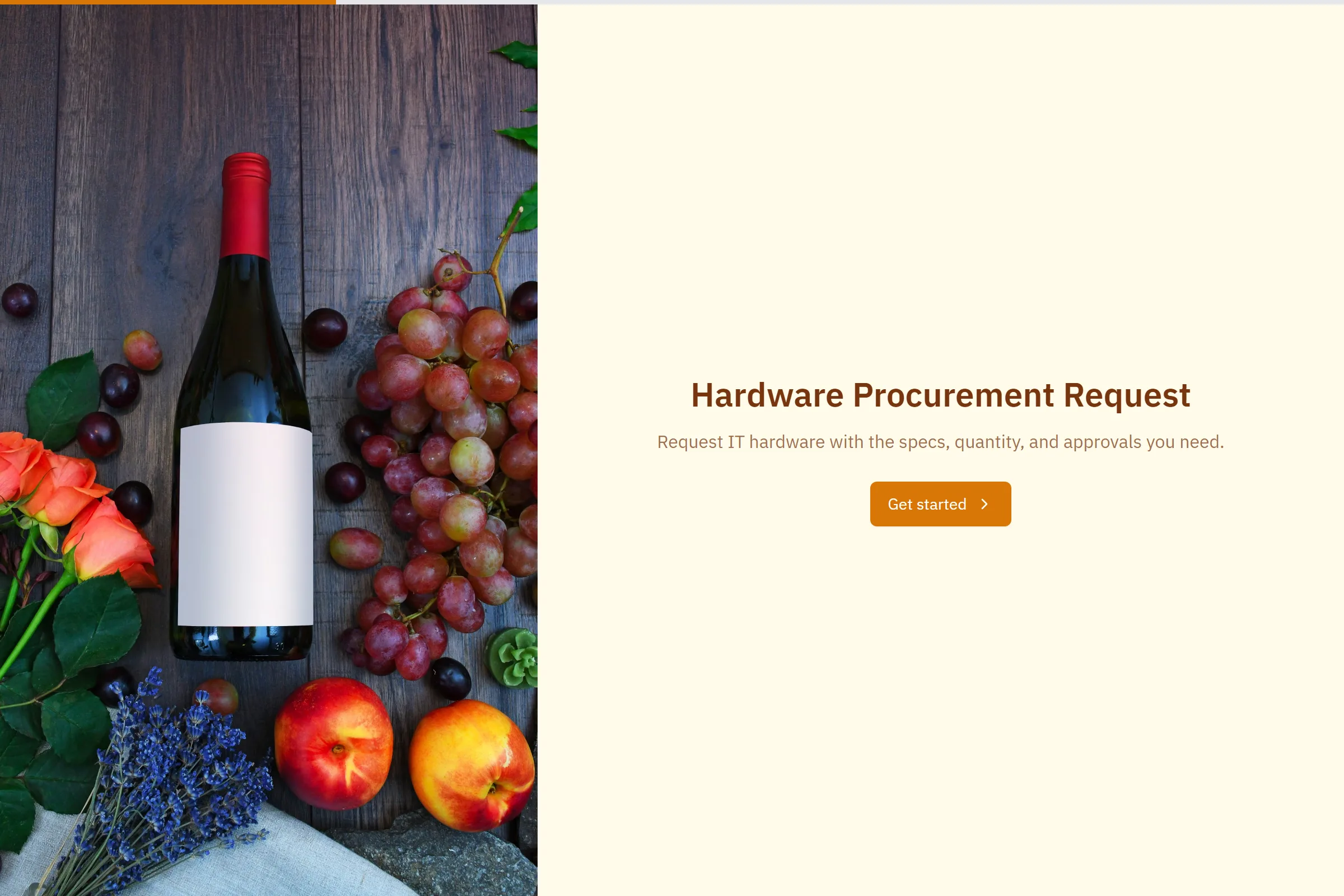 Hardware Procurement Request template preview