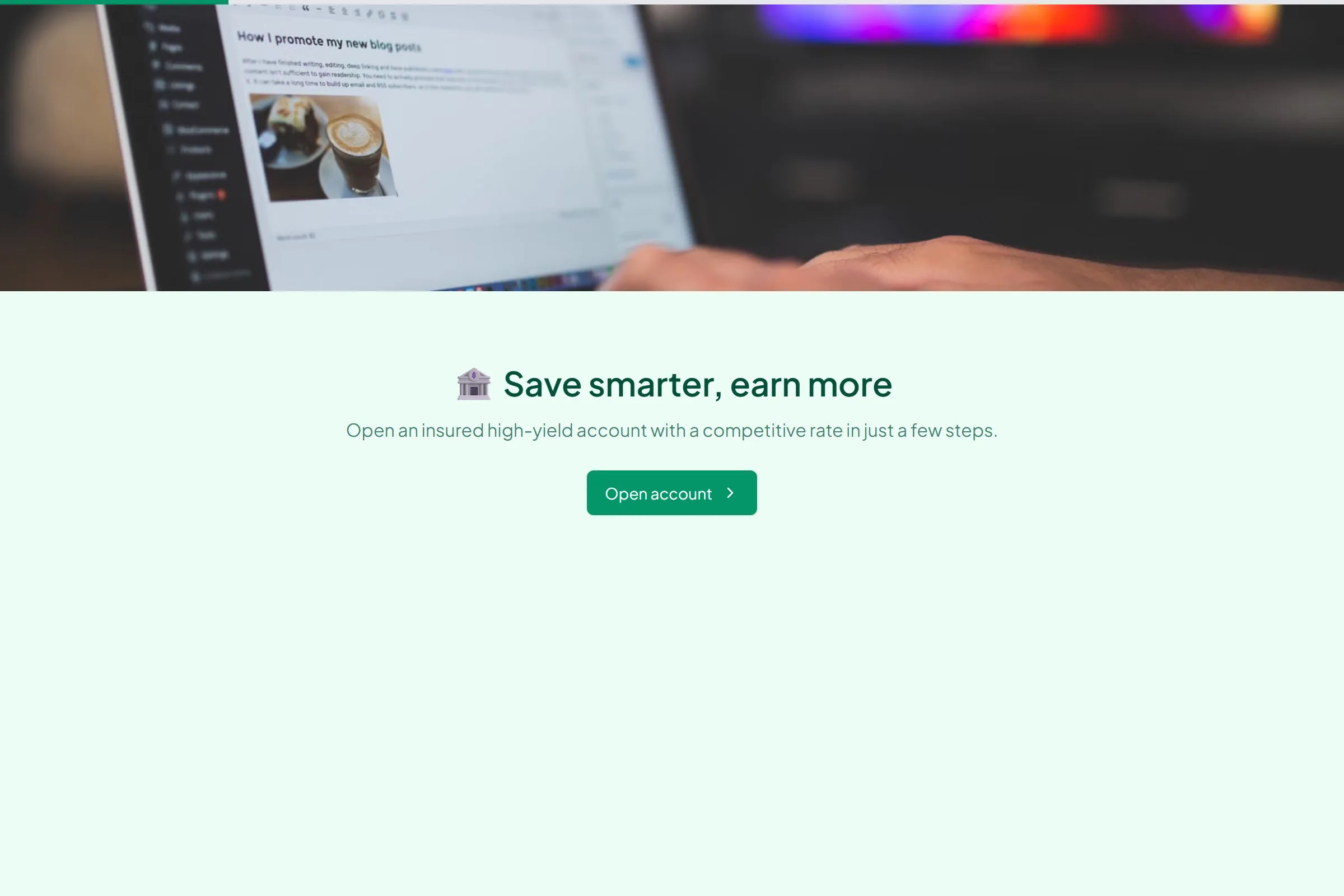 High-Yield Savings Account Opening template preview