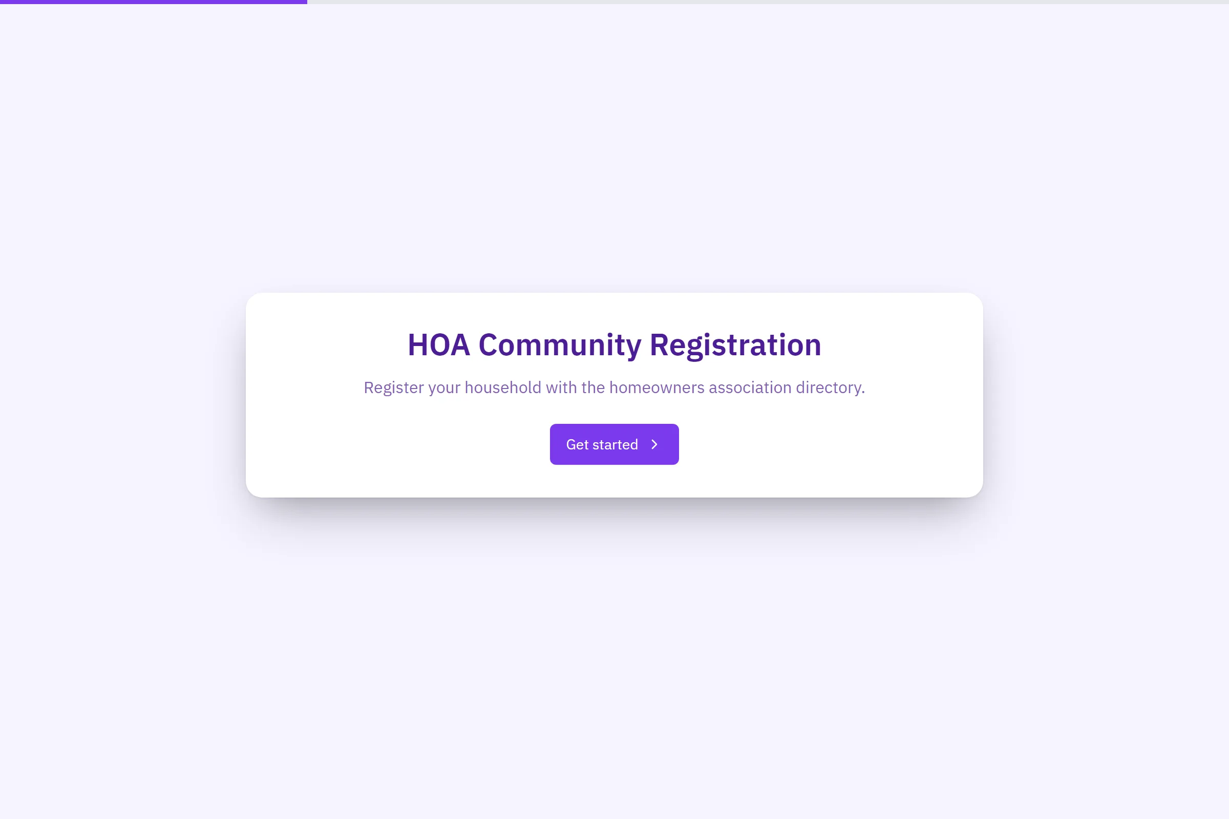 HOA Community Registration preview