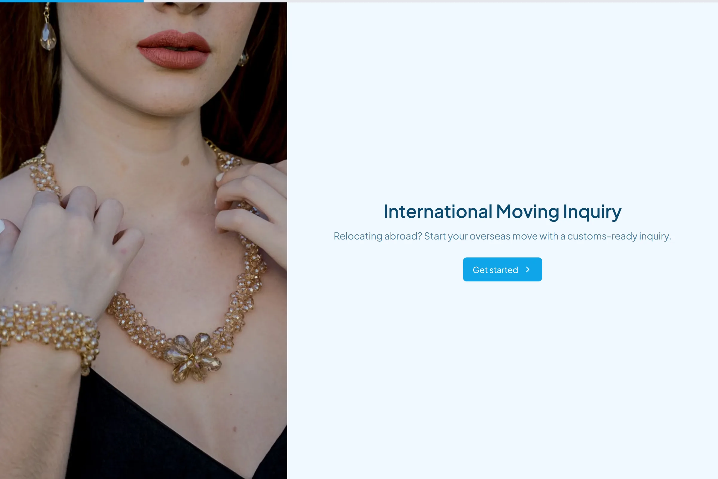 International Moving Inquiry template preview