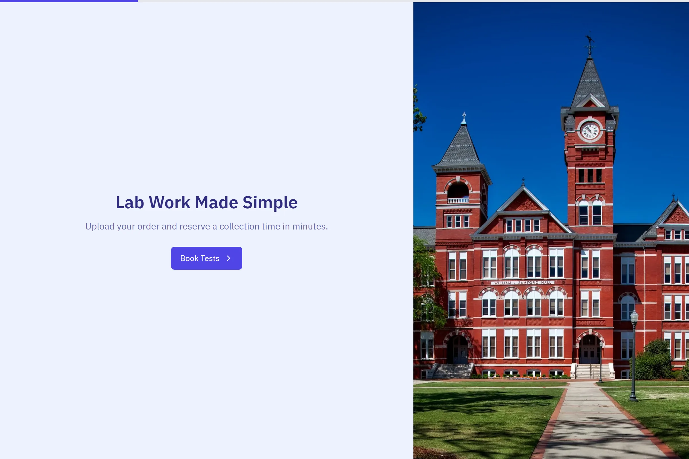 Lab Test Booking template preview