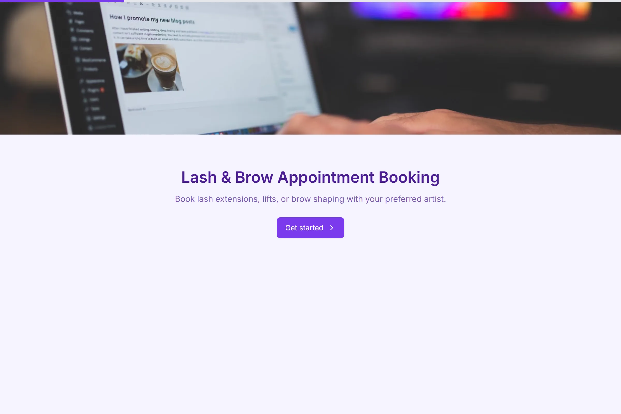 Lash & Brow Appointment Booking template preview