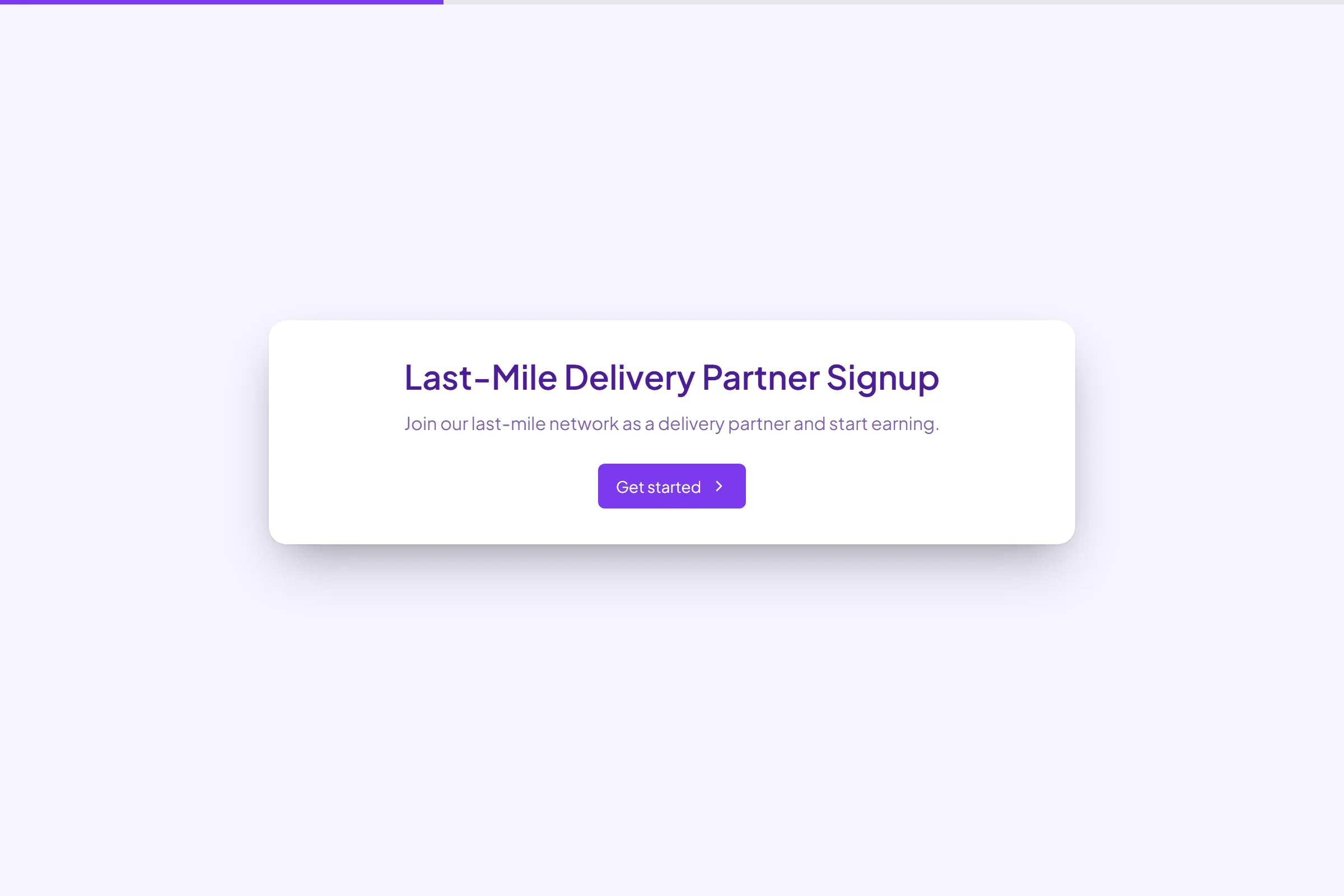 Last-Mile Delivery Partner Signup template preview