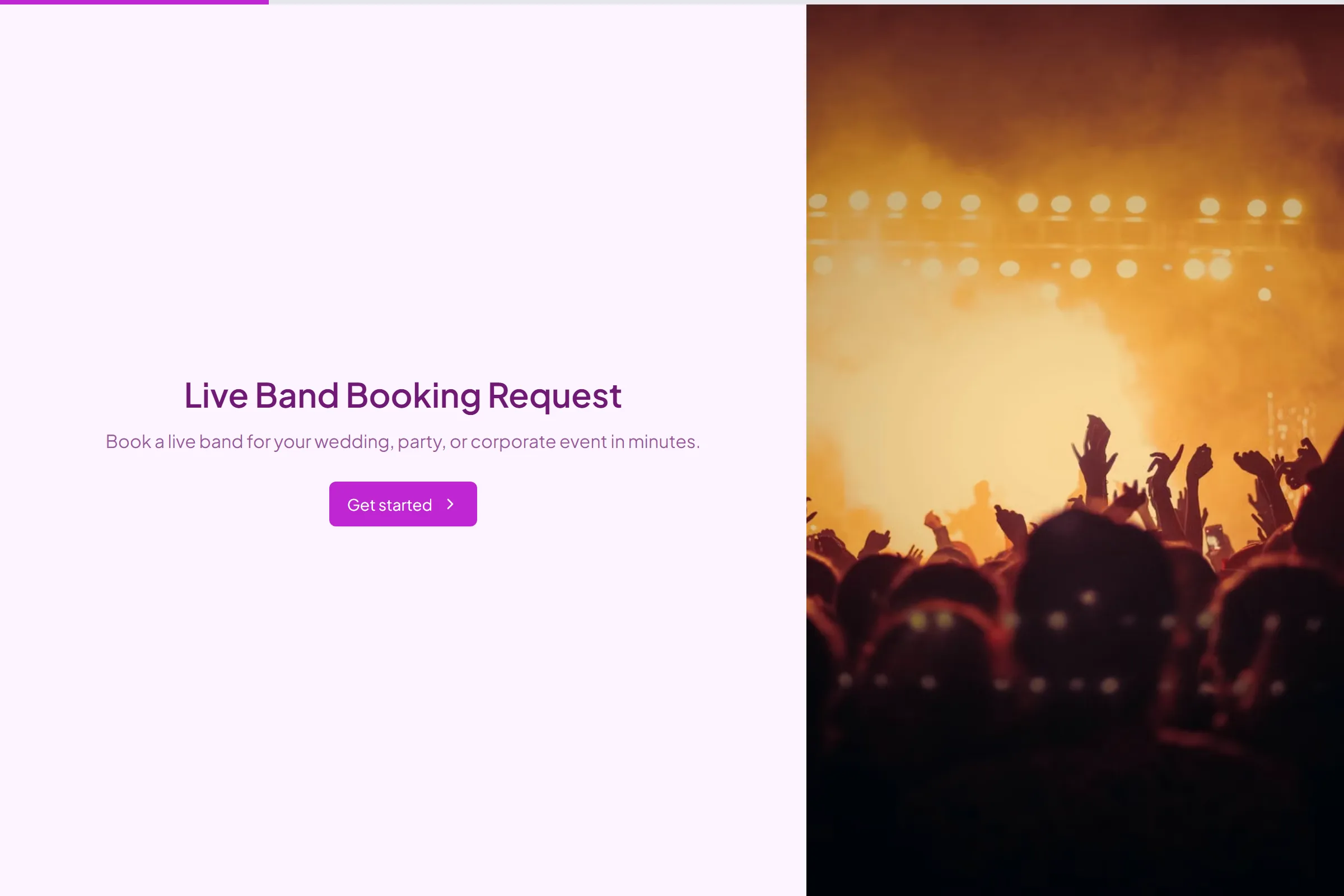 Live Band Booking Request preview