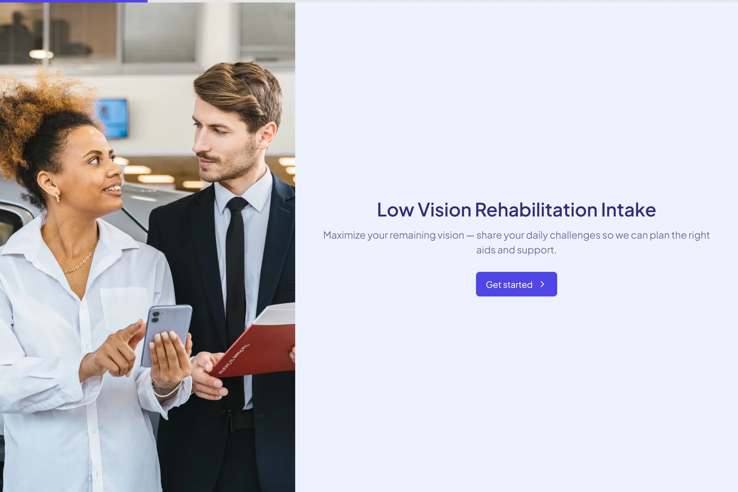 Low Vision Rehabilitation Intake template preview