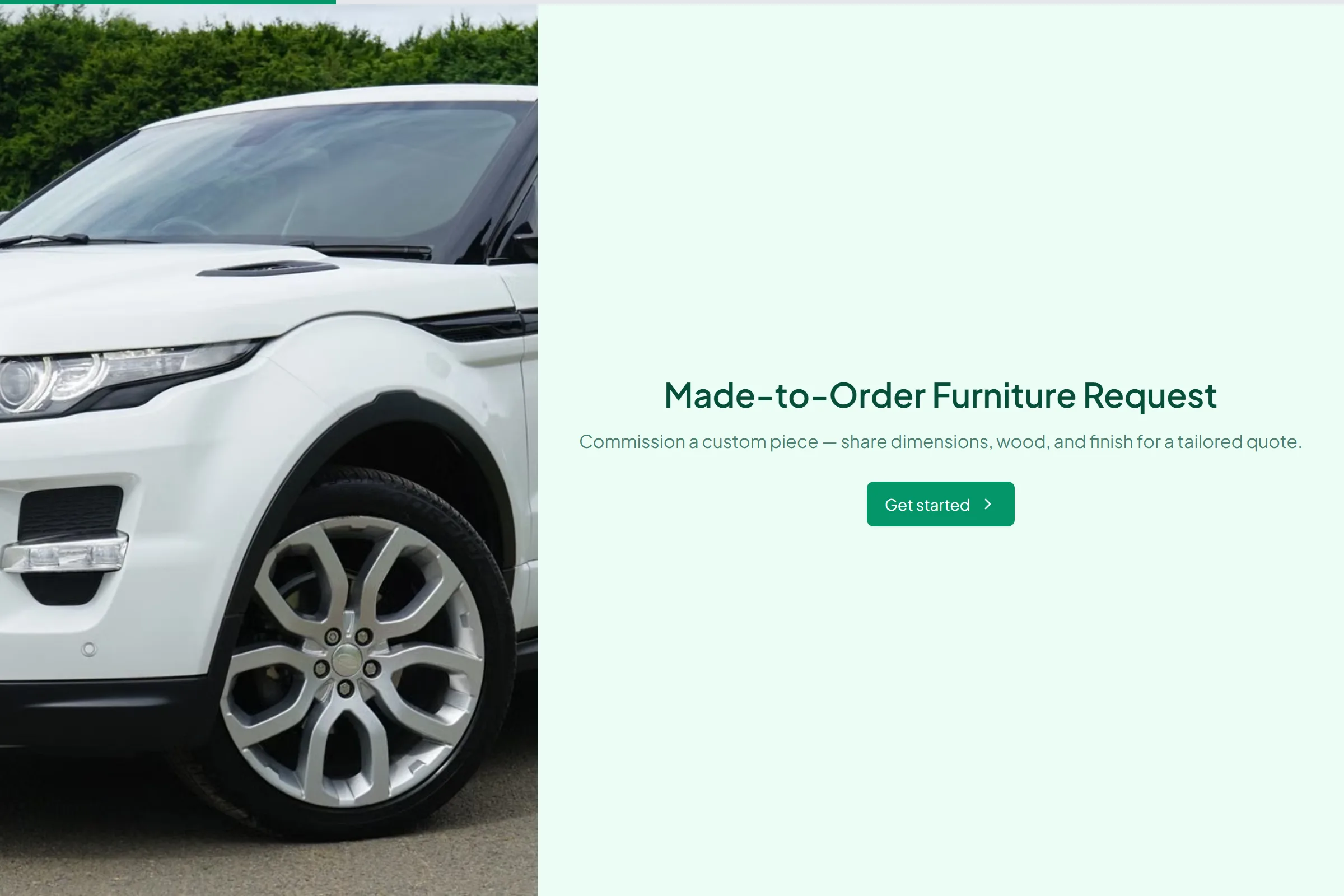 Made-to-Order Furniture Request template preview