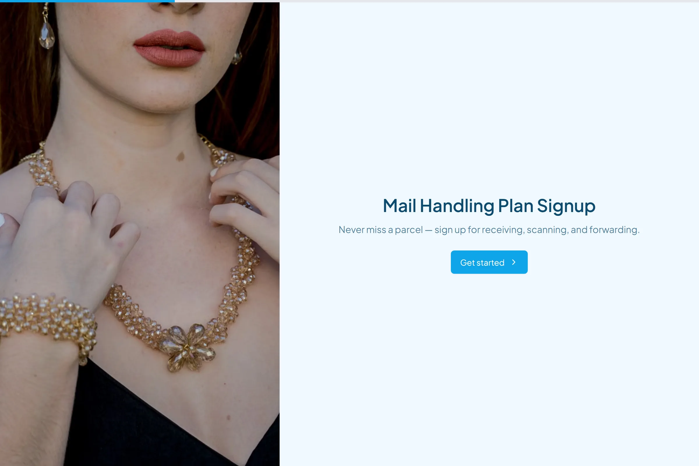 Mail Handling Plan Signup template preview