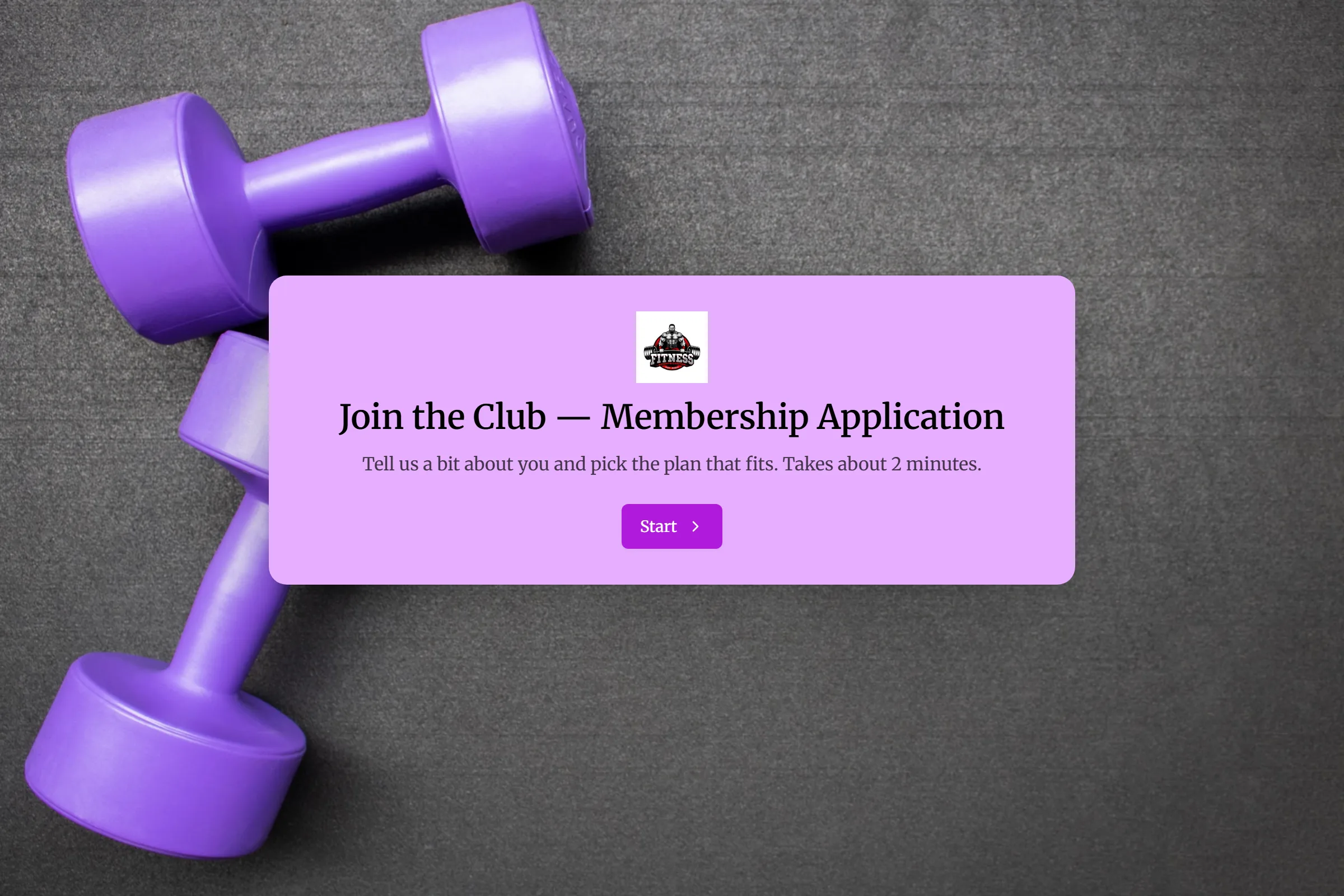 Membership Application preview