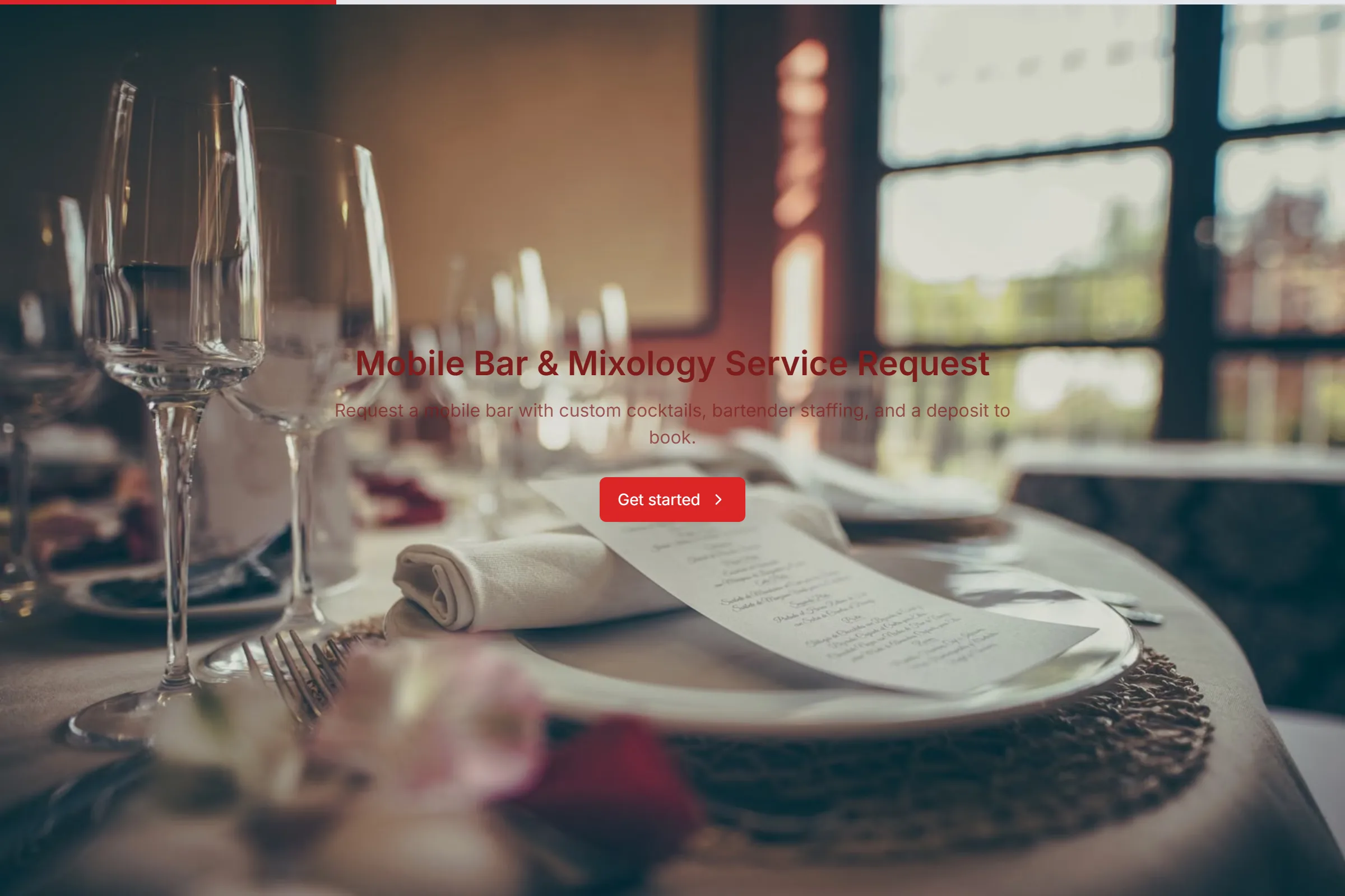 Mobile Bar & Mixology Service Request template preview