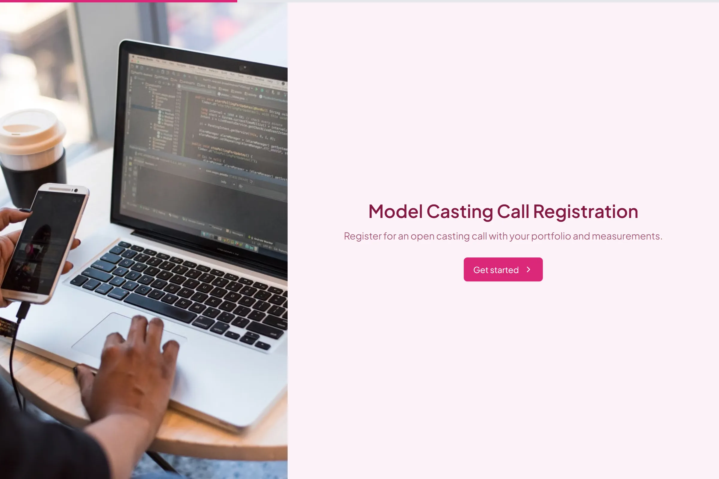 Model Casting Call Registration template preview