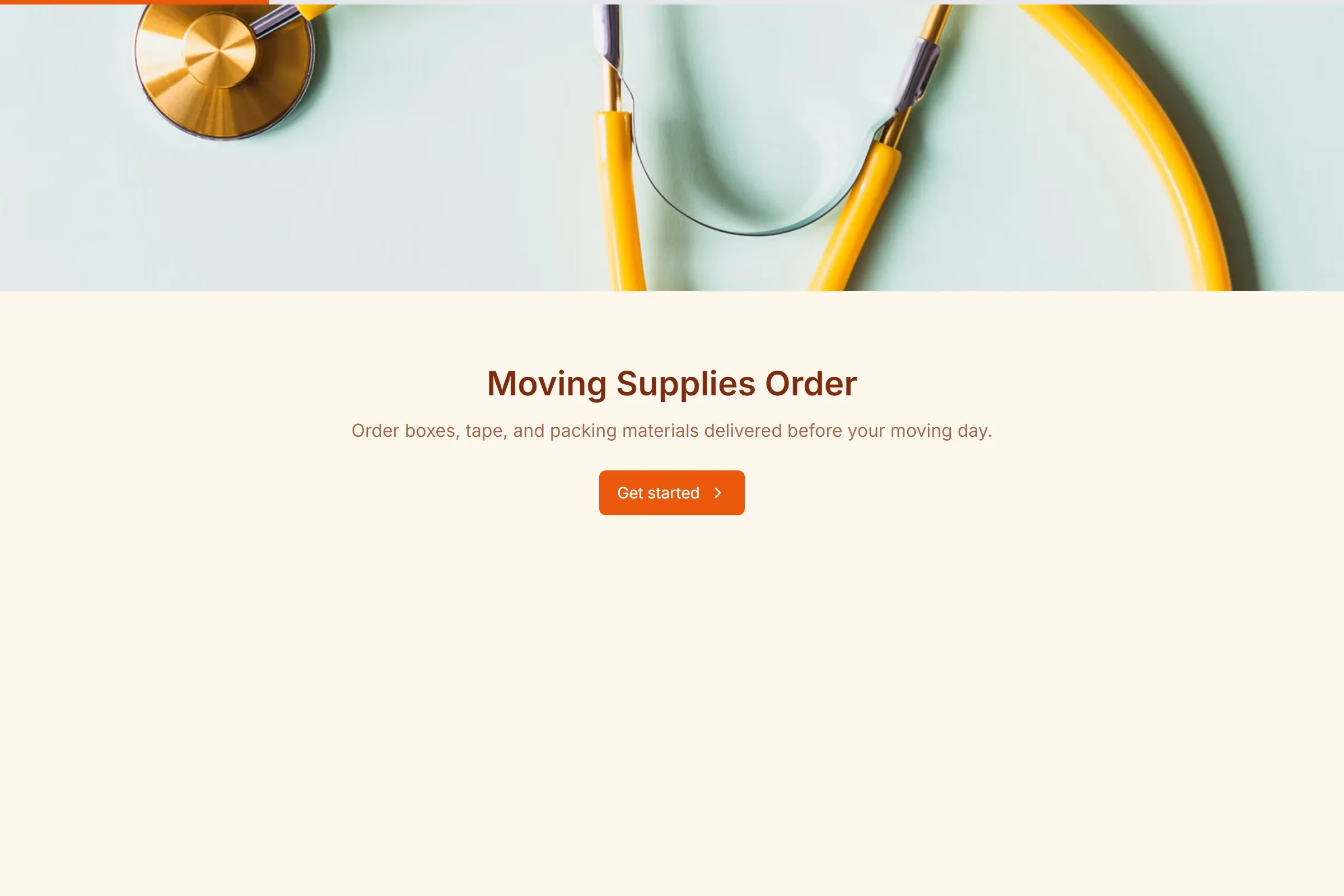 Moving Supplies Order template preview