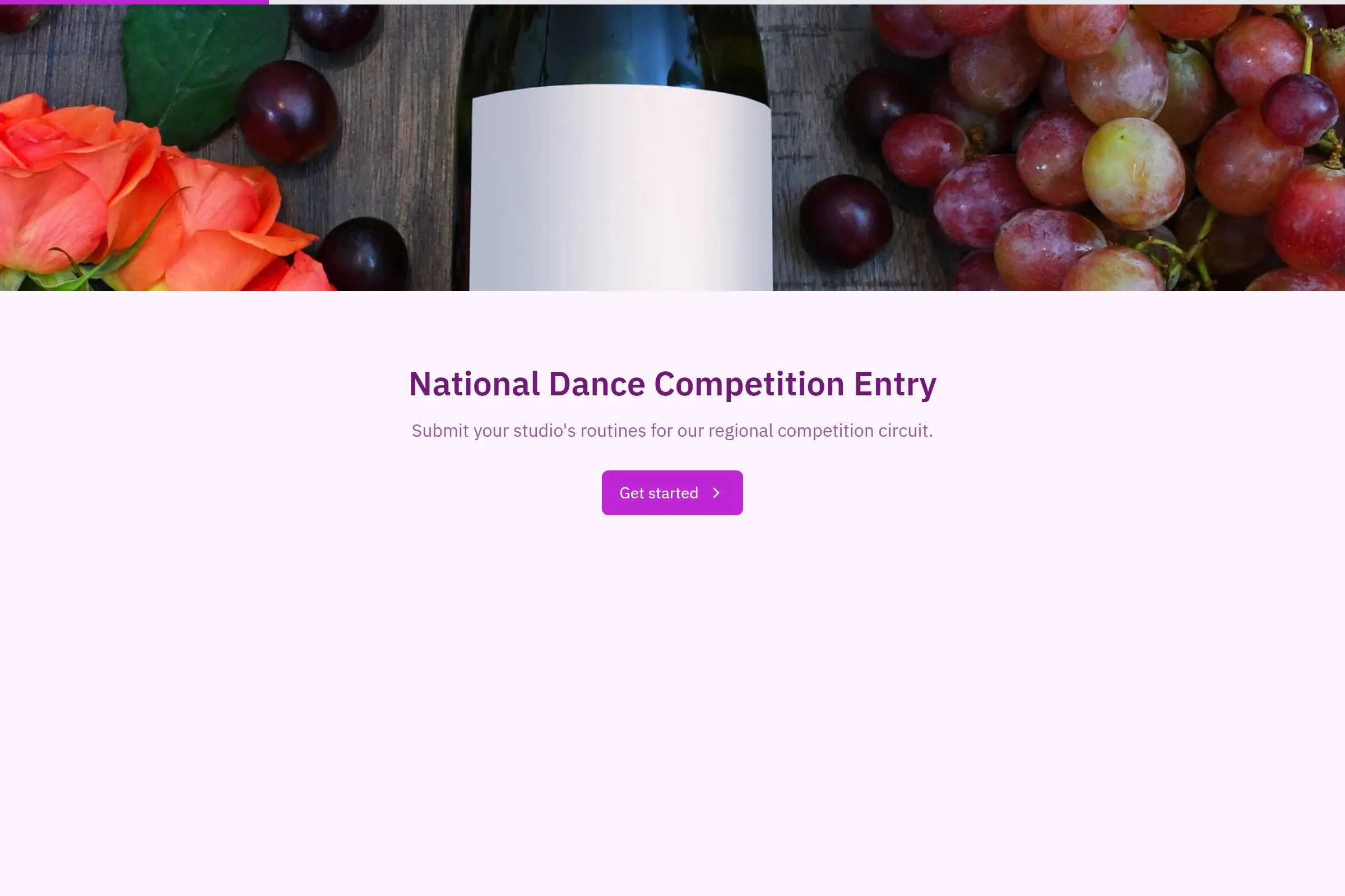 National Dance Competition Entry template preview