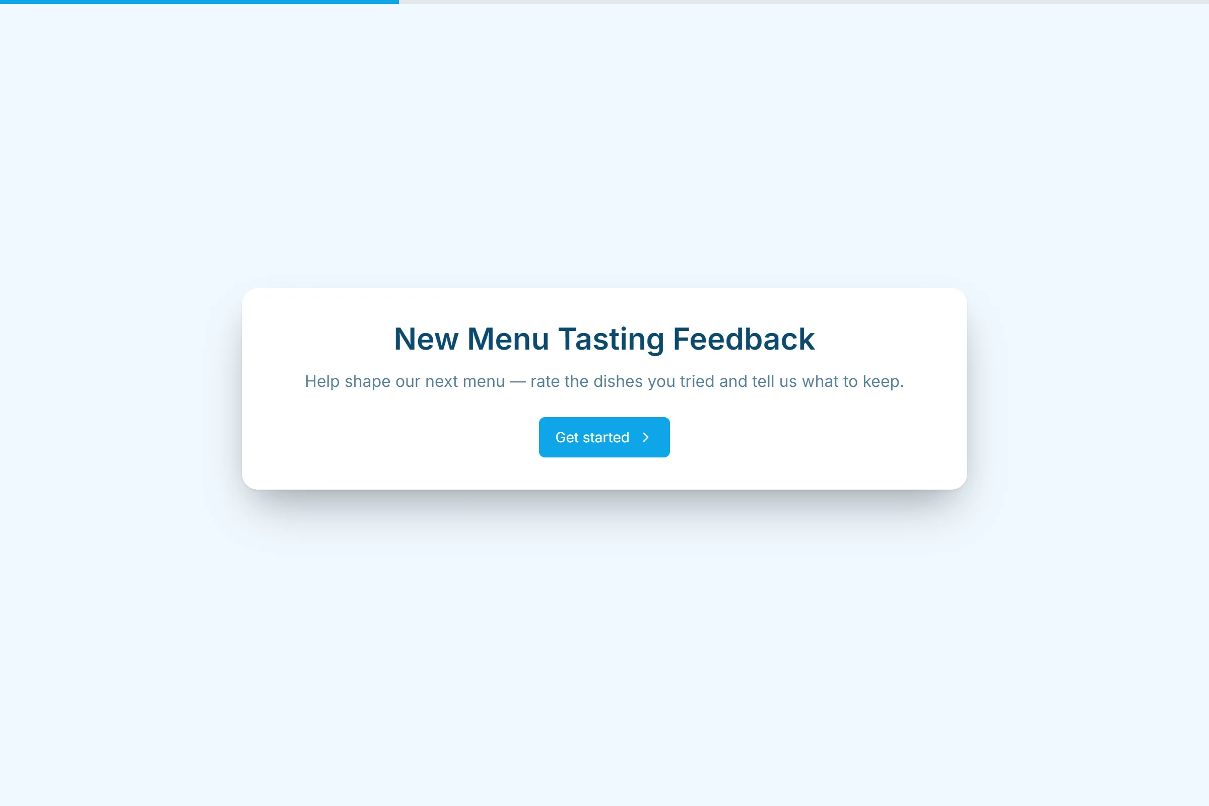 New Menu Tasting Feedback template preview