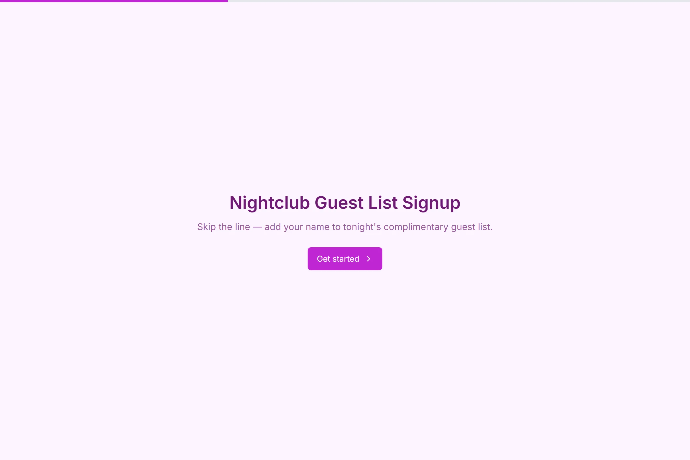 Nightclub Guest List Signup preview