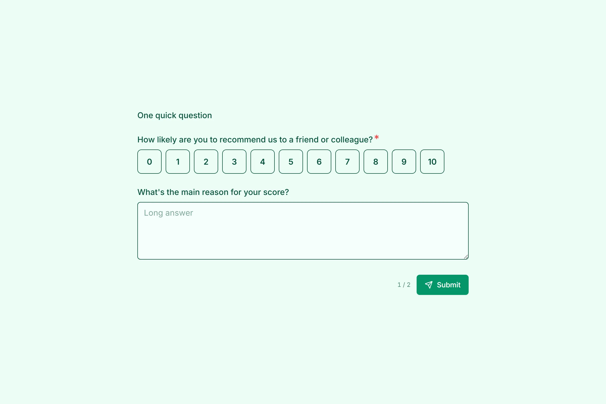 NPS Survey preview